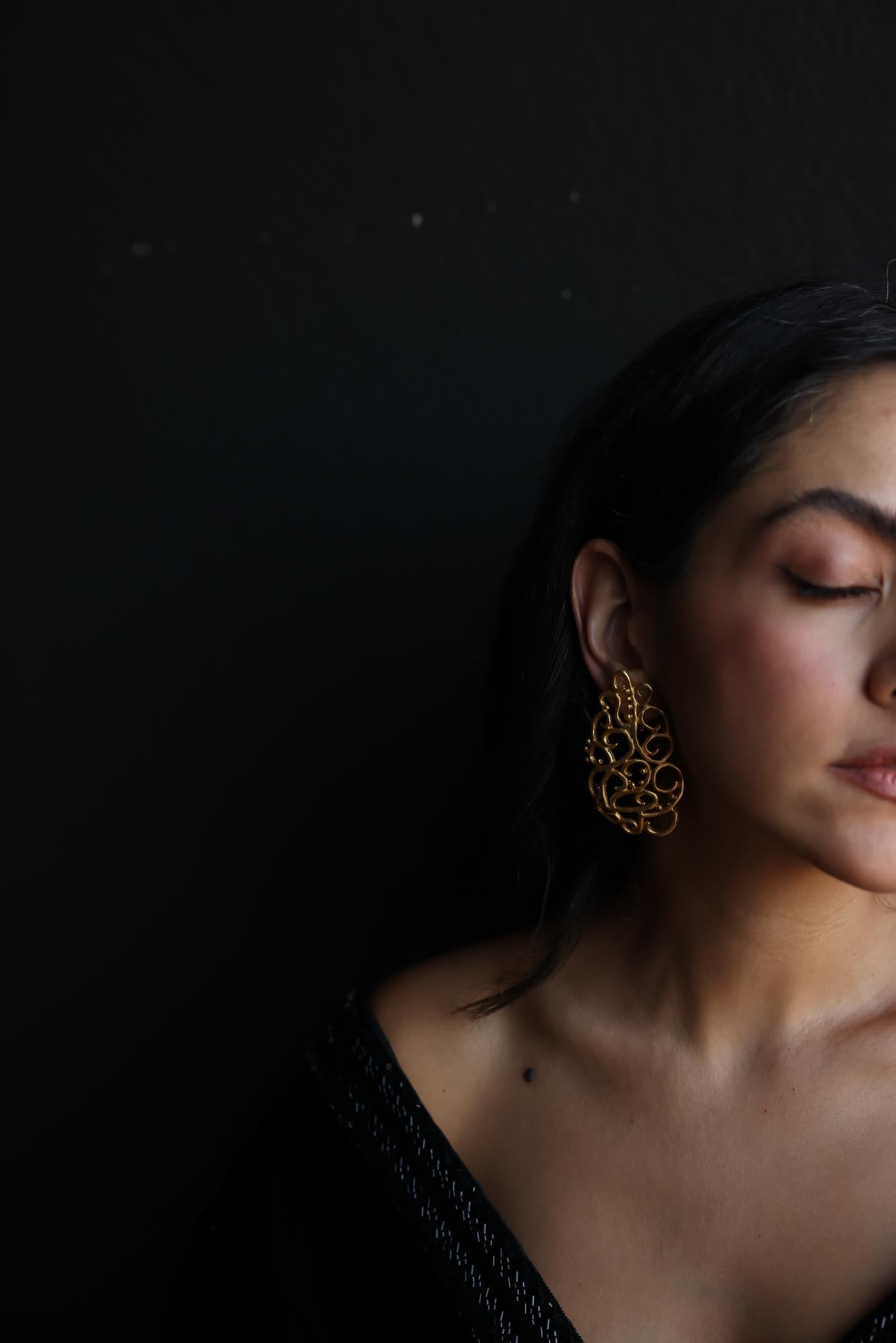 Gold-Tone Filigree Clip-On Earrings