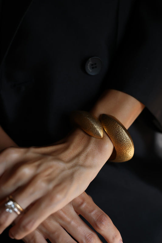 1980s Givenchy Gold-Plated Hinged Cuff Bracelet
