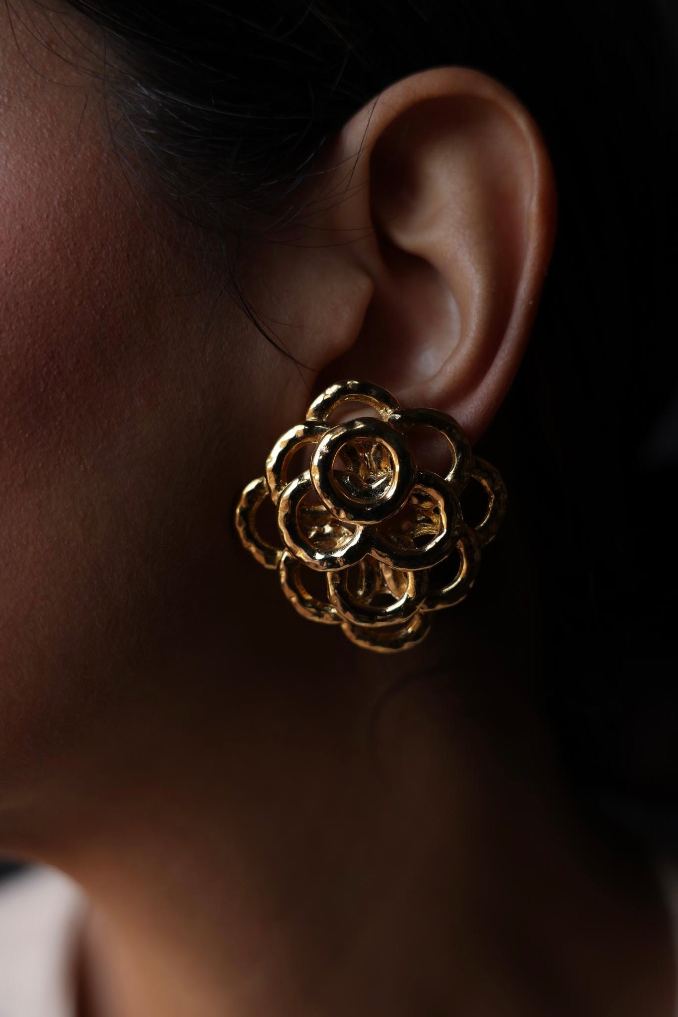 Golden Bloom Earrings|Vintage Baazaar 
