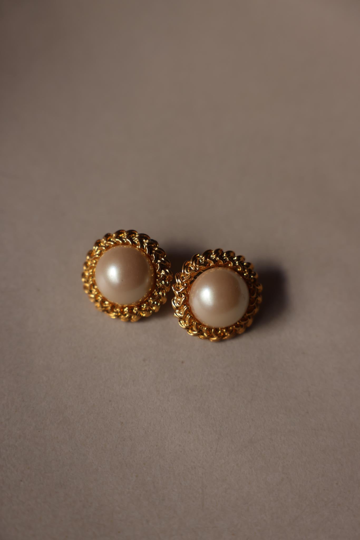Gold-Tone Faux Pearl Clip-On Earrings