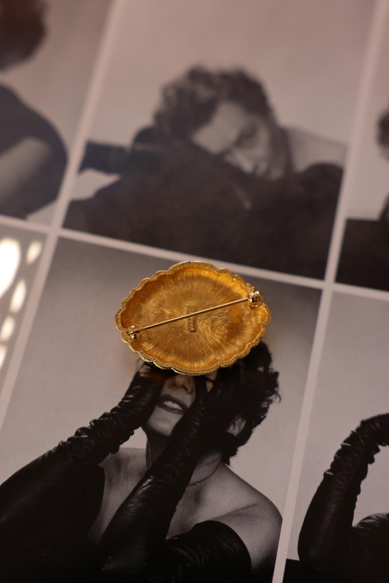 Golden Glow Oval Brooch by Monet|Vintage Baazaar 