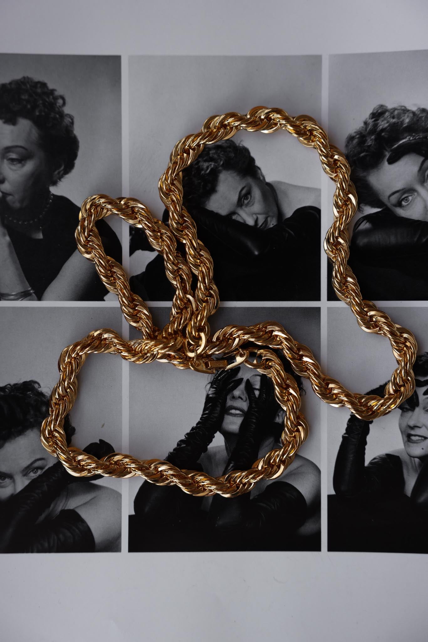 Napier Gold Plated Rope Chain Necklace|Vintage Baazaar 