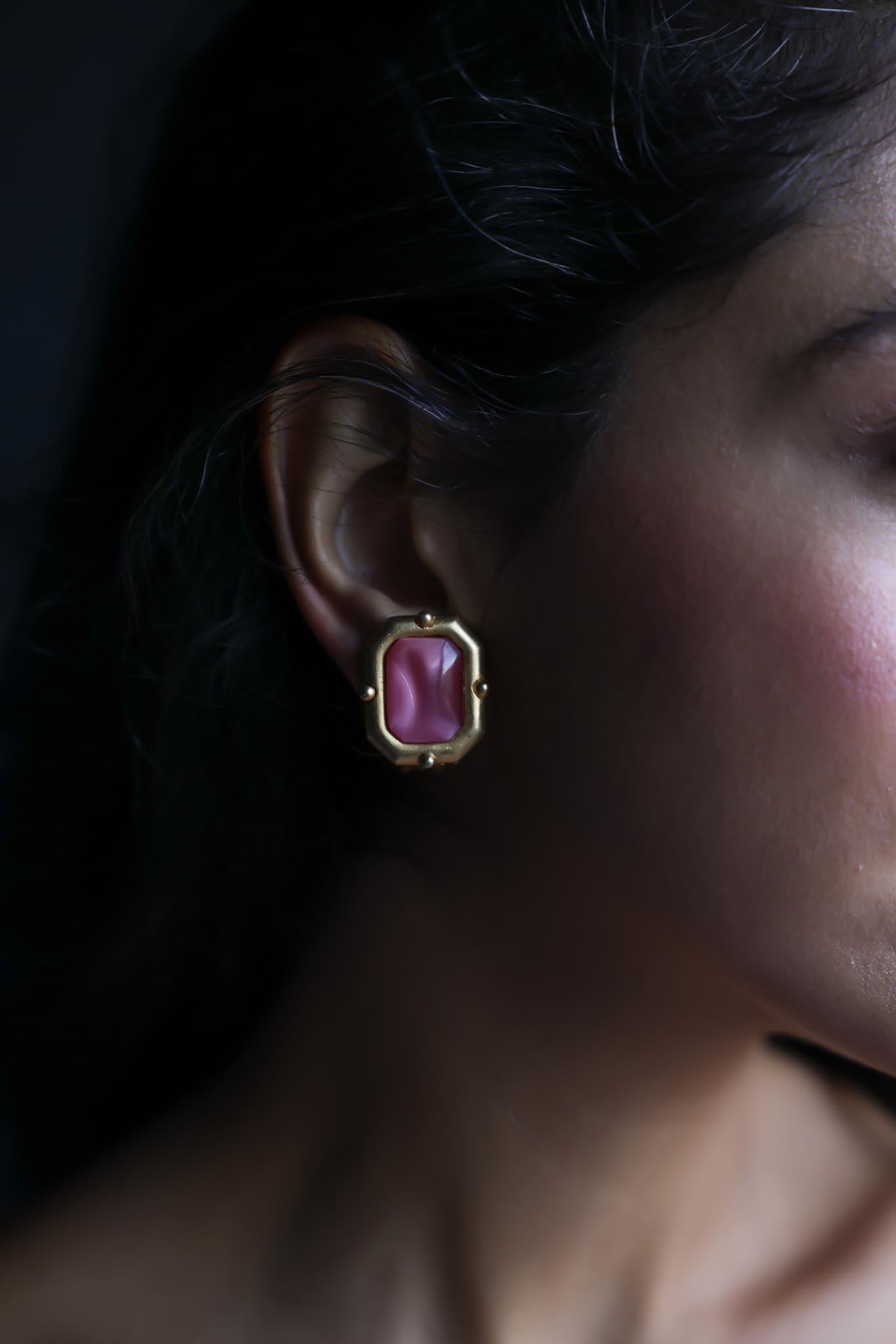 Pink Opulence Earrings|Vintage Baazaar 