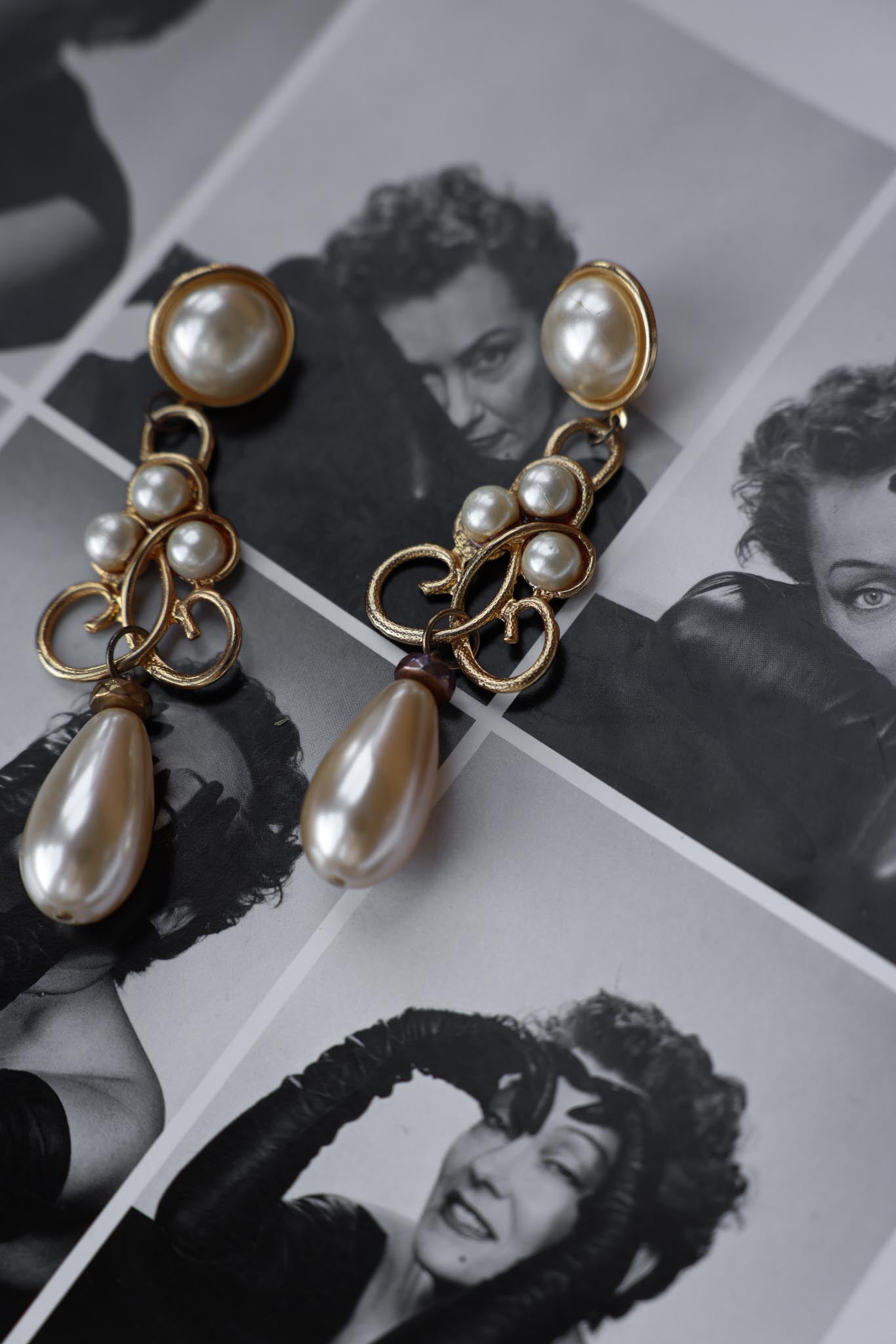 Pearl Drop Statement Earrings|Vintage Baazaar 