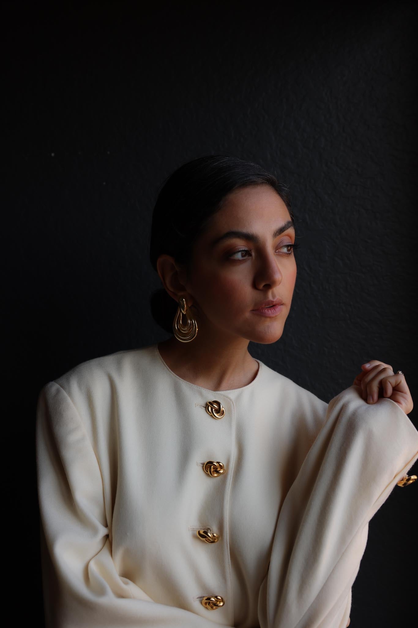 Golden Teardrop Statement Earrings|Vintage Baazaar 