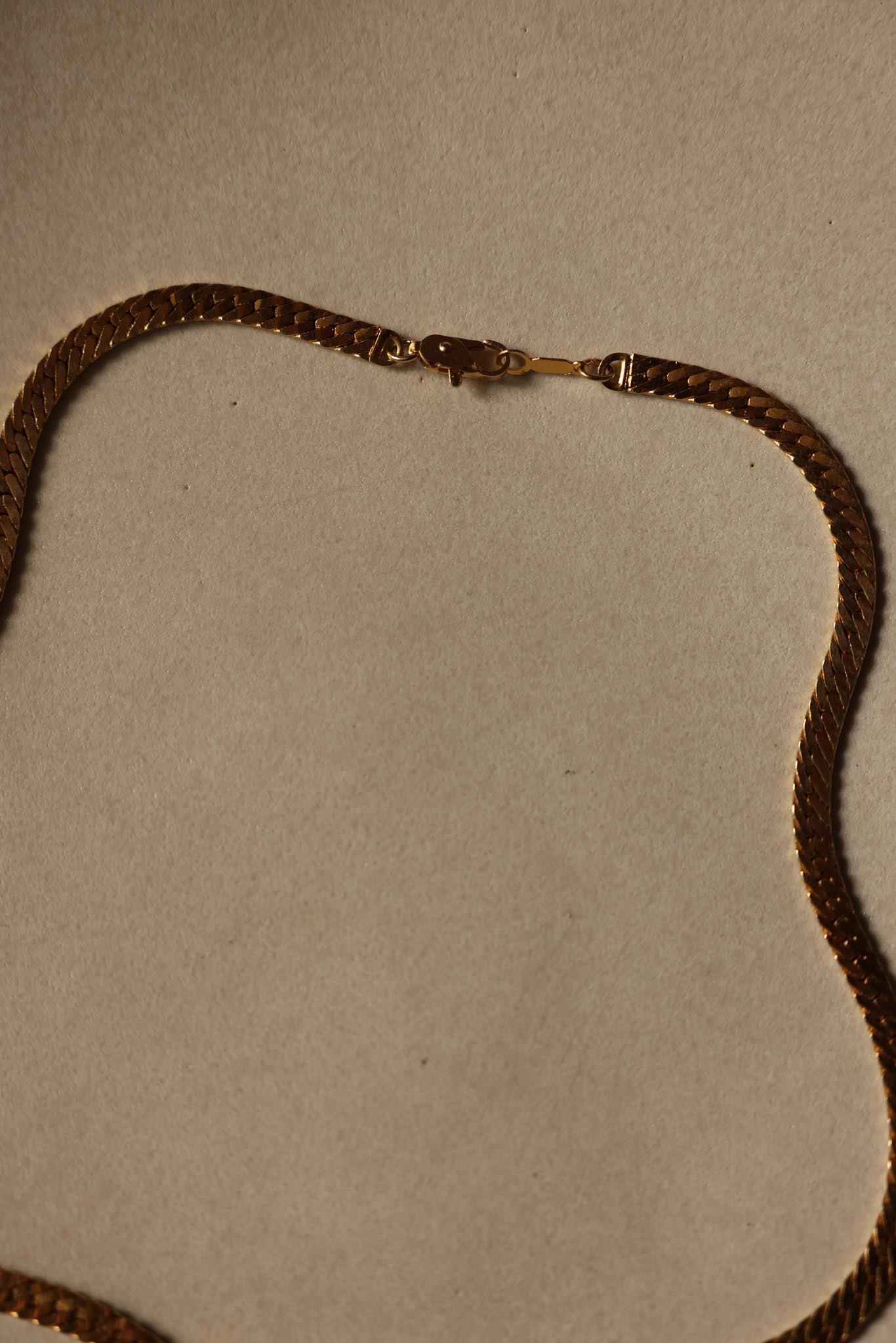 Gold-Plated Necklace with Rhinestone Center