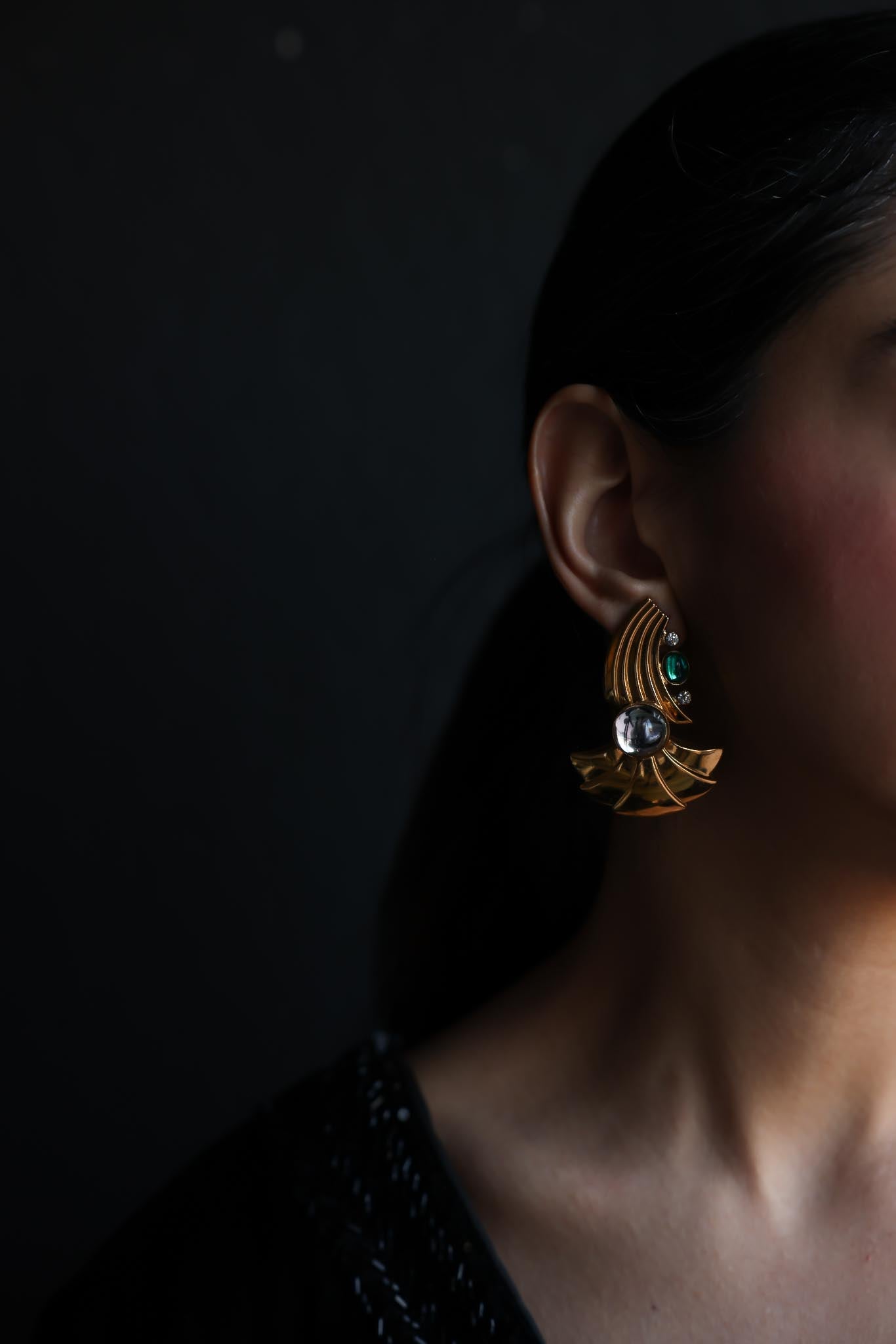 Fan Drop Earrings|Vintage Baazaar 