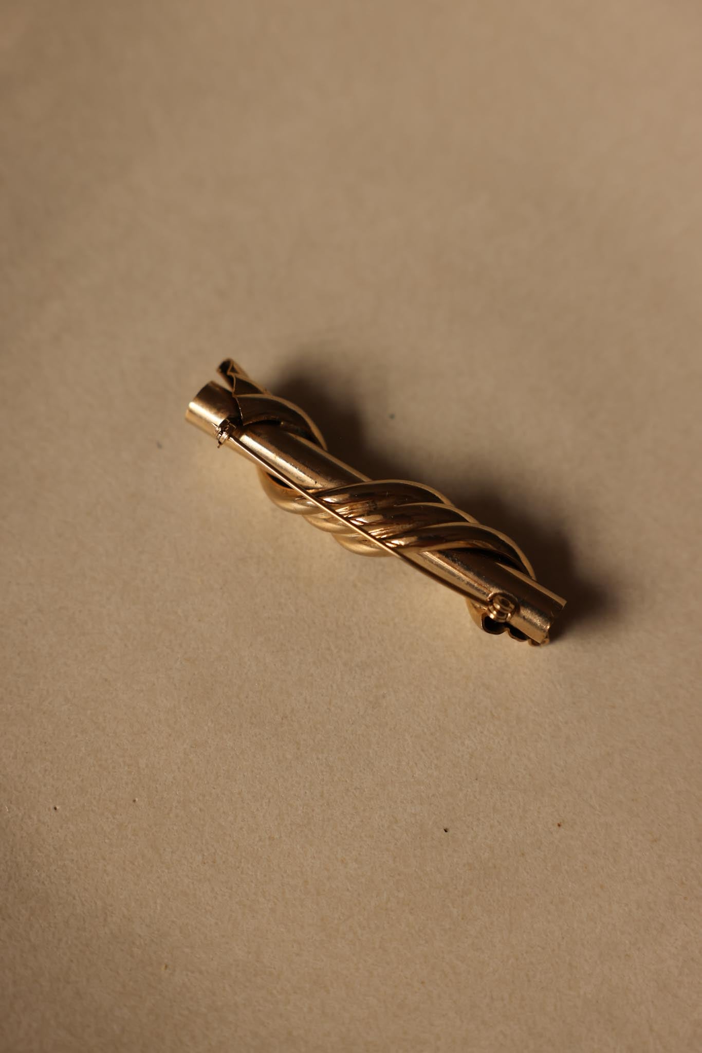Gold-Tone Twisted Bar Brooch