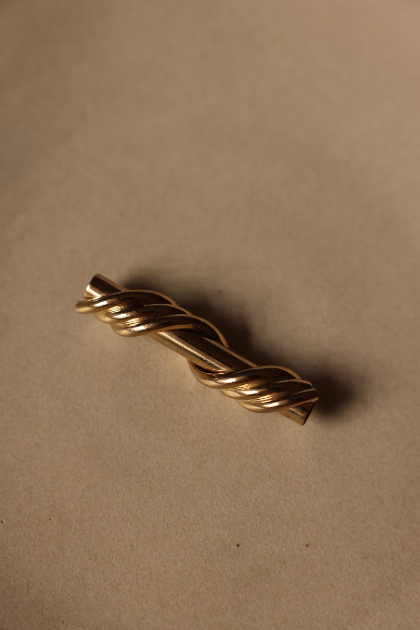 Gold-Tone Twisted Bar Brooch