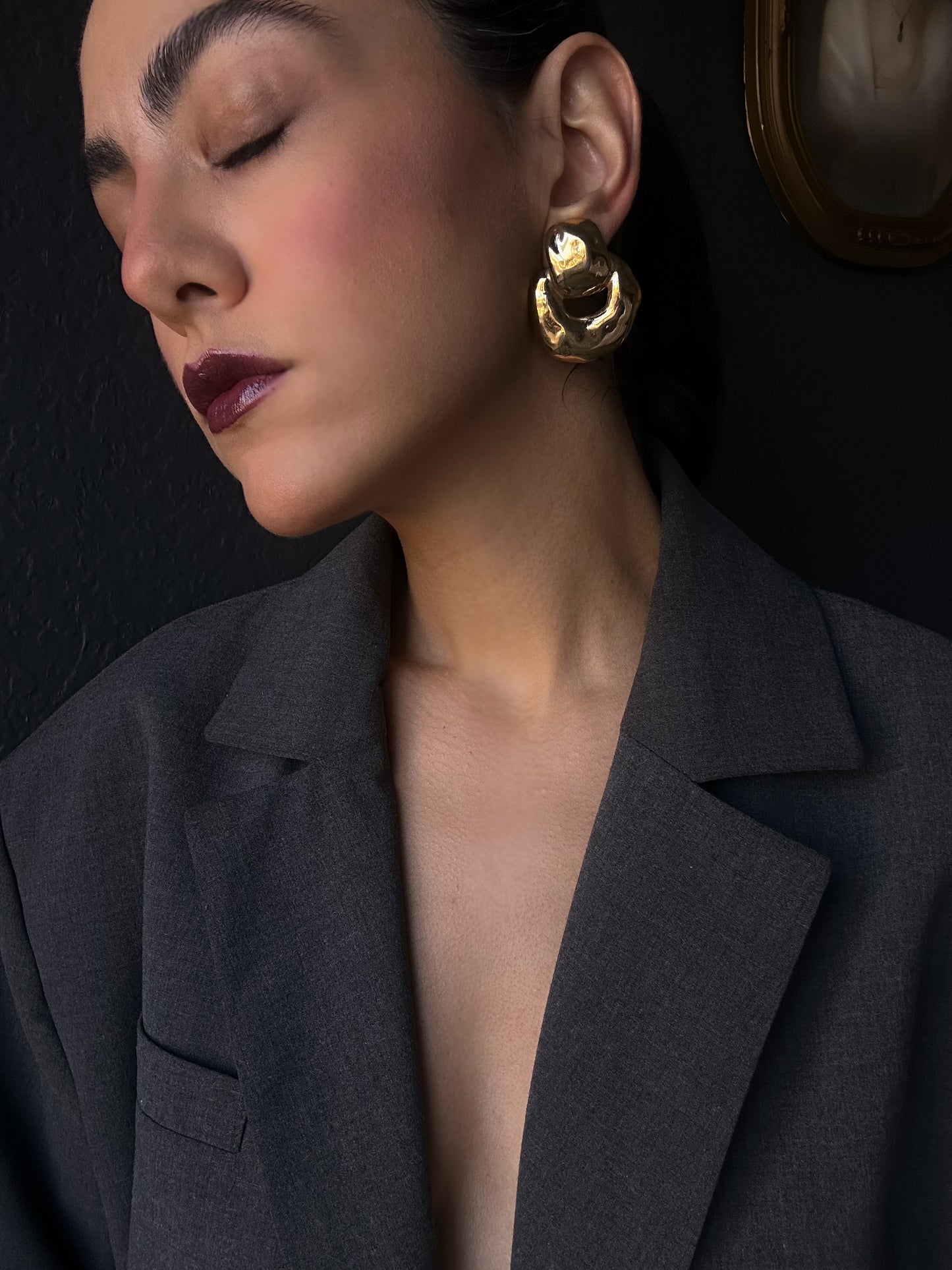 Bold Gold Tone Ciner Earrings|Vintage Baazaar 