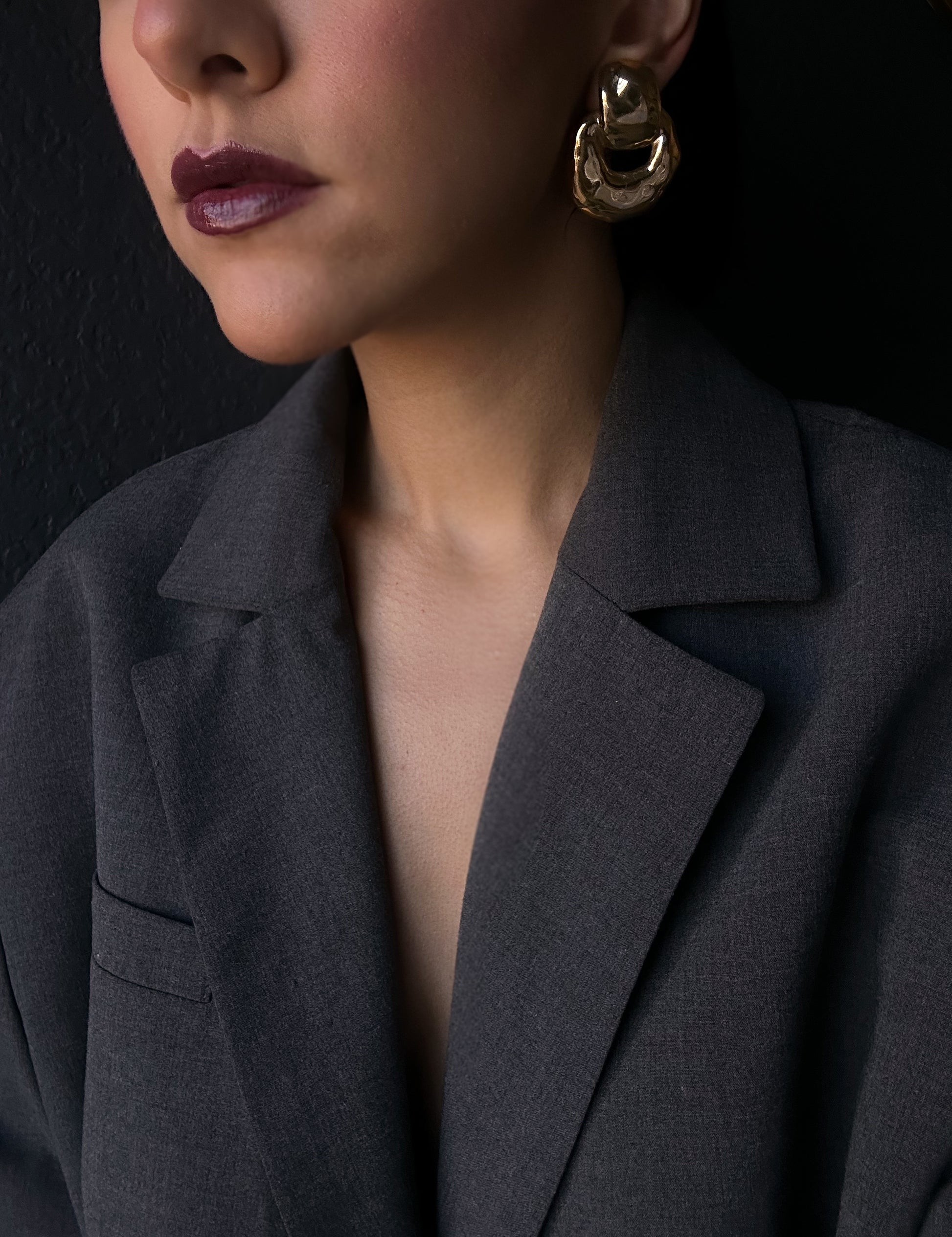 Bold Gold Tone Ciner Earrings|Vintage Baazaar 