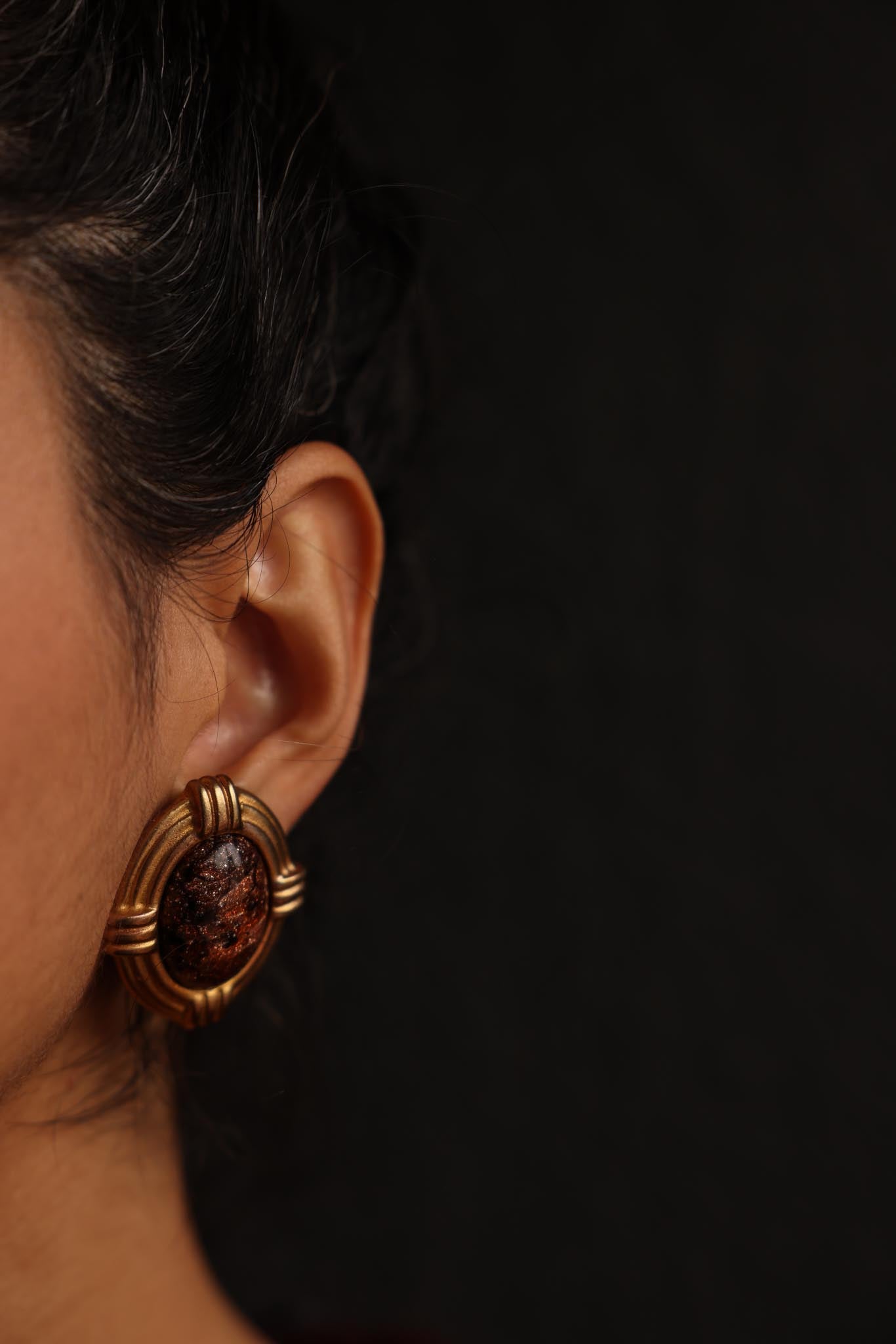 Golden Glow Earrings|Vintage Baazaar 