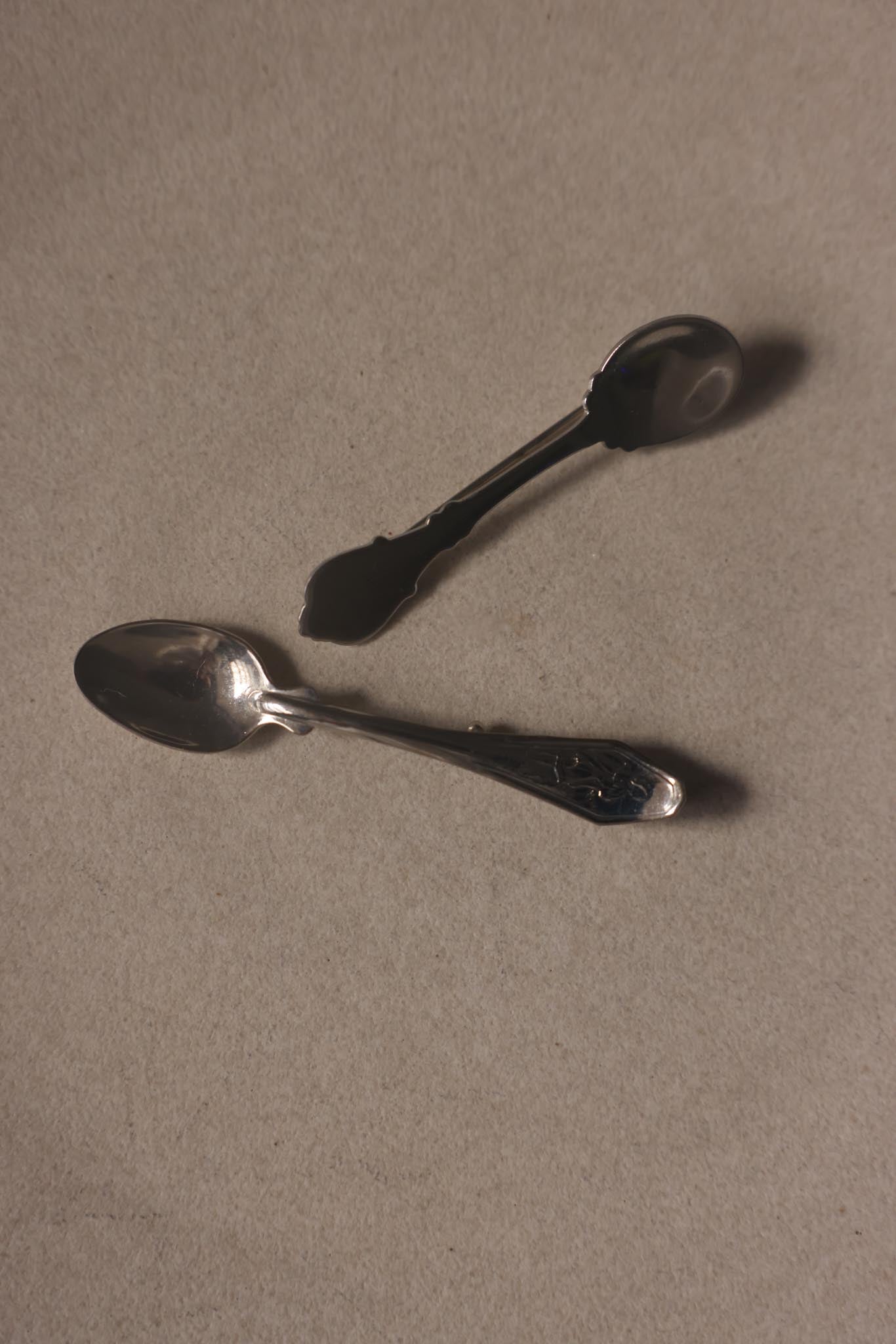 Silvertone Spoon Brooches – Set of Two