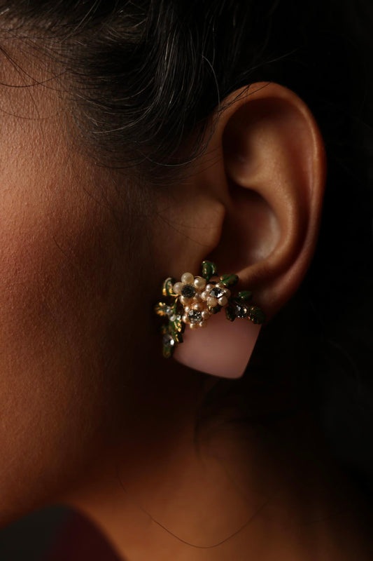 Blush Garden Bloom Earrings|Vintage Baazaar 