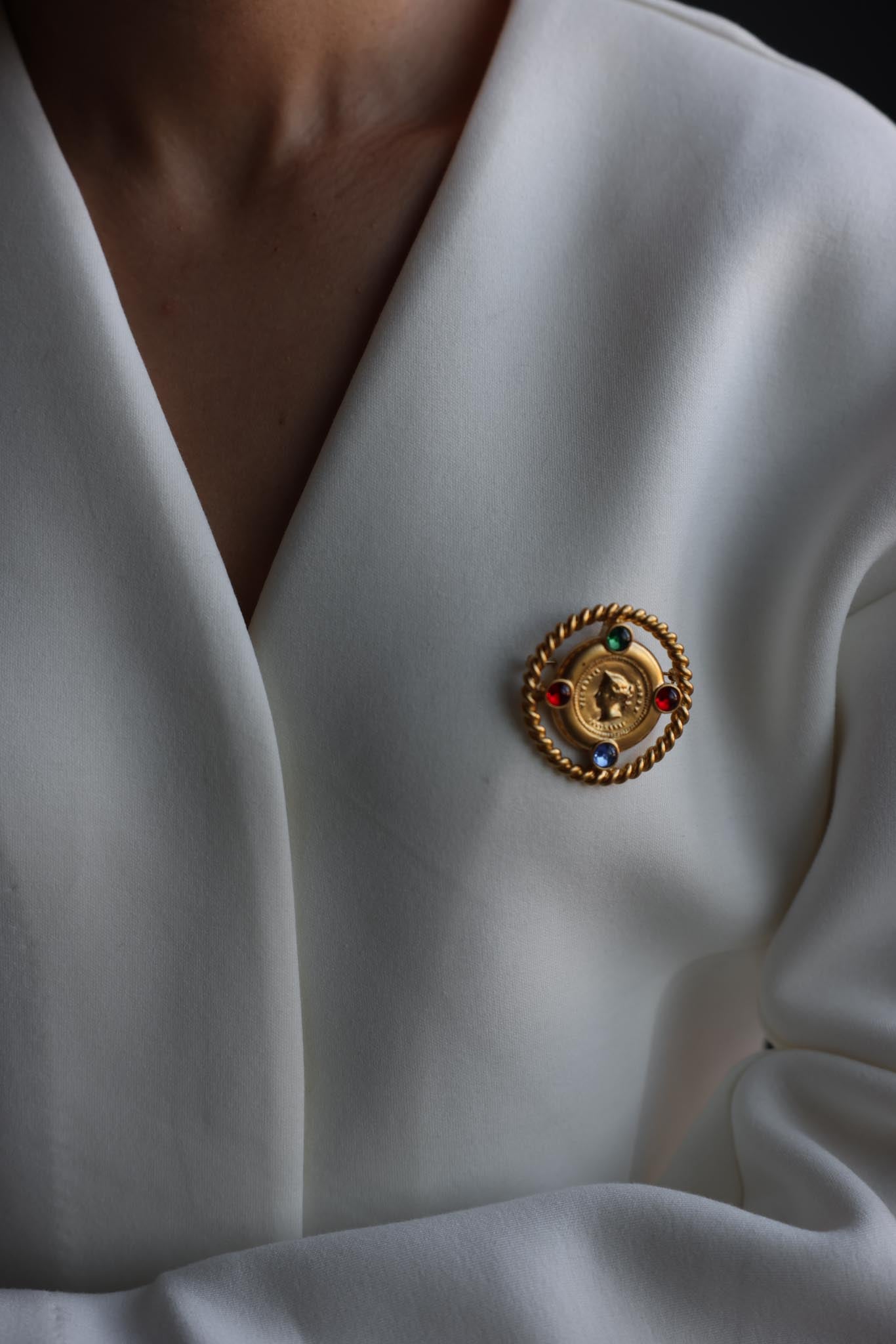 Queen Victoria Coin Medallion Brooch|Vintage Baazaar 
