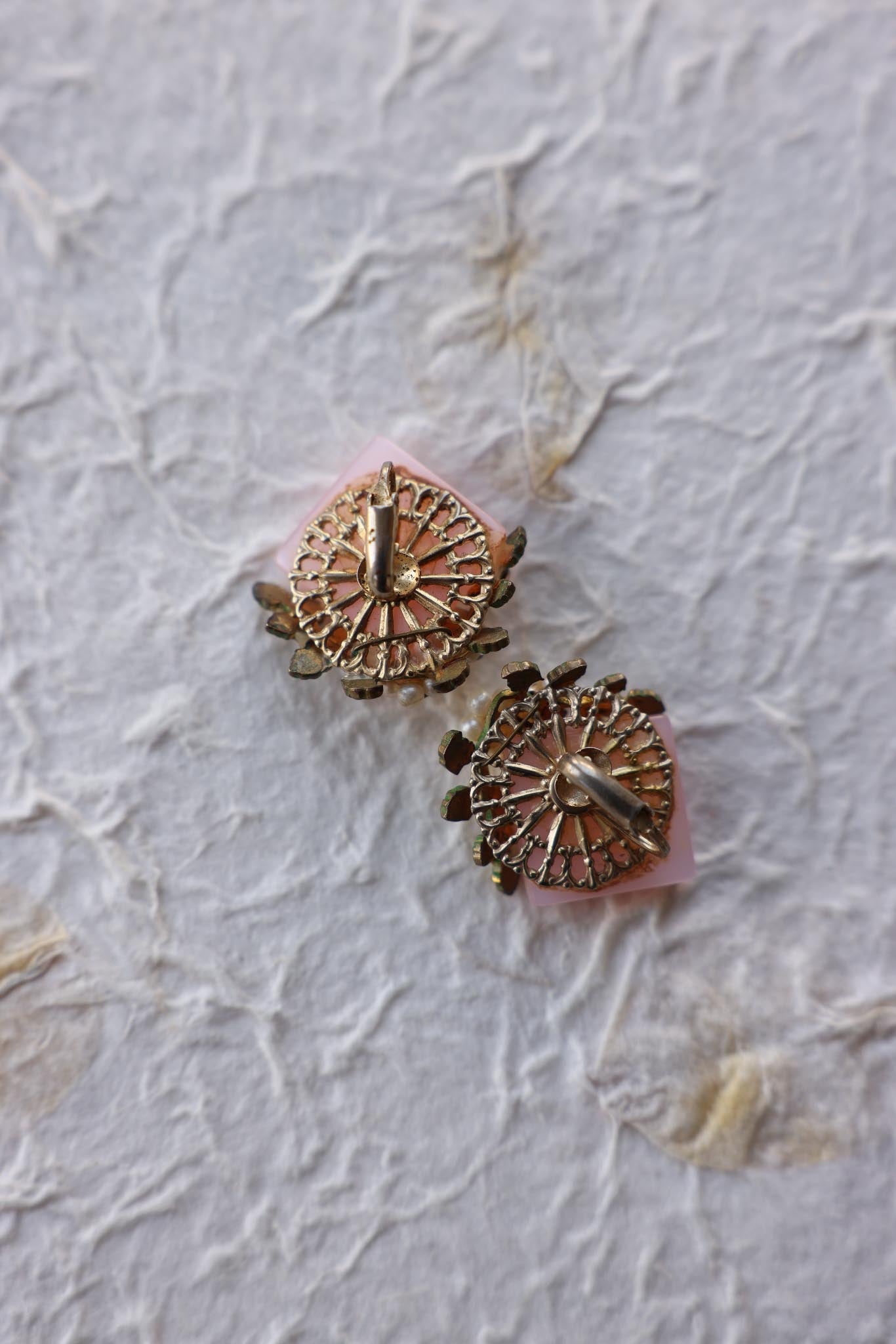 Blush Garden Bloom Earrings|Vintage Baazaar 