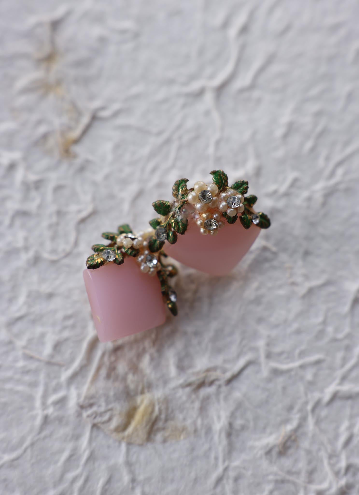 Blush Garden Bloom Earrings|Vintage Baazaar 