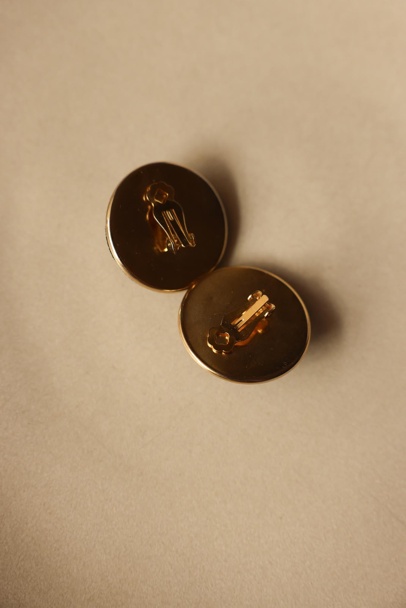 Black Velvet Clip-On Earrings with Clear Gem Accent|Vintage Baazaar 