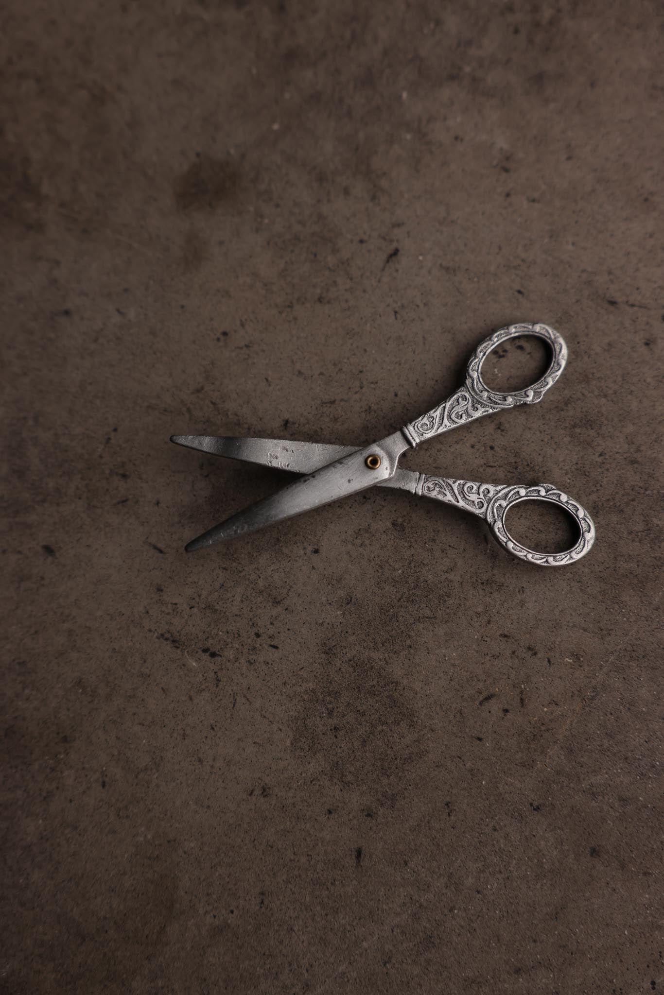 Silver-Tone Scissors Motif Clip-On Brooch