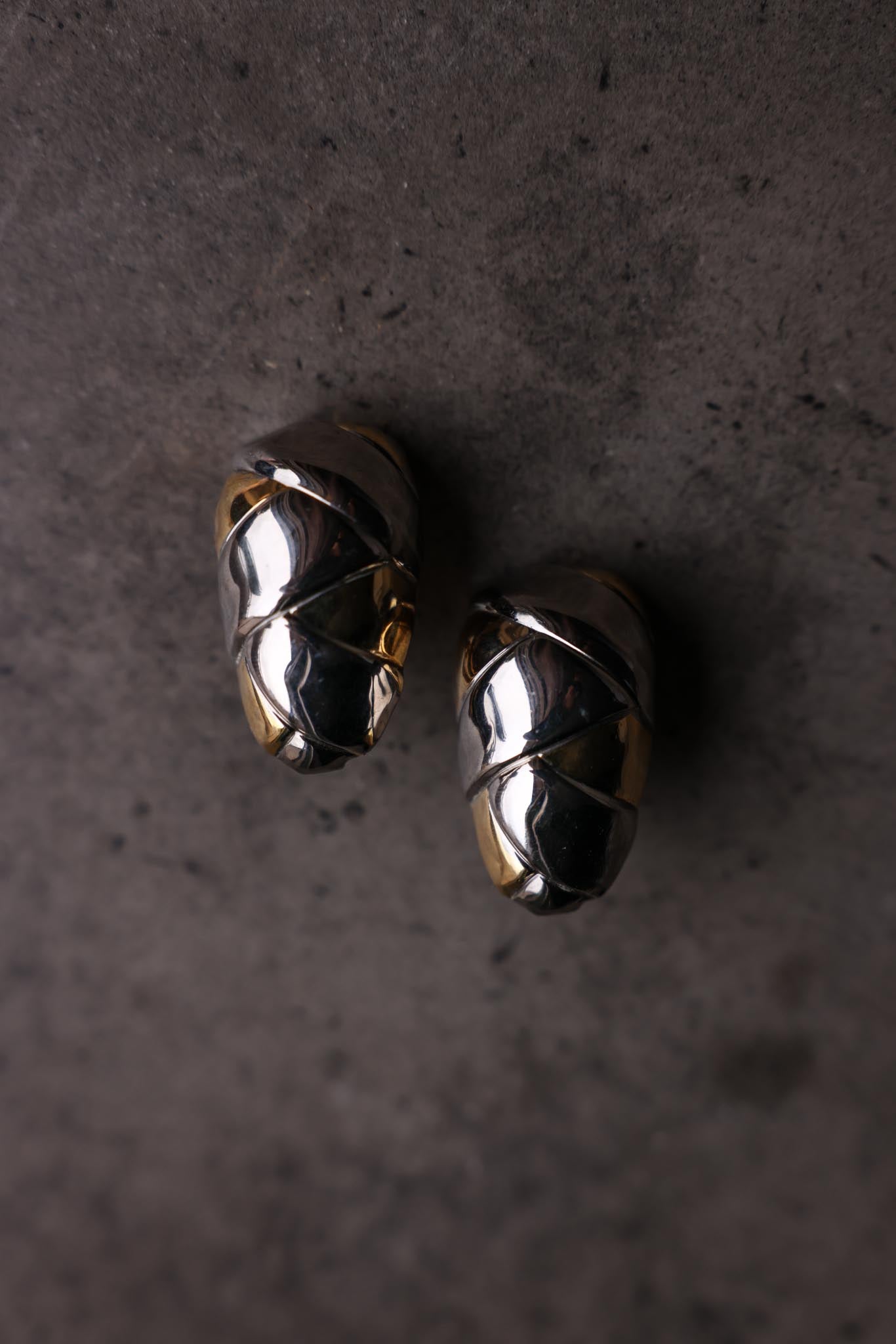 Two-Tone Sculptural Clip-On Earrings