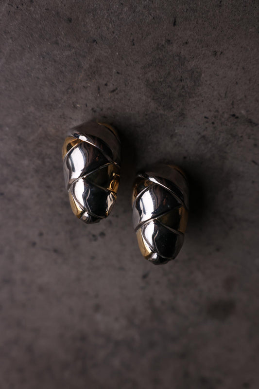 Two-Tone Sculptural Clip-On Earrings