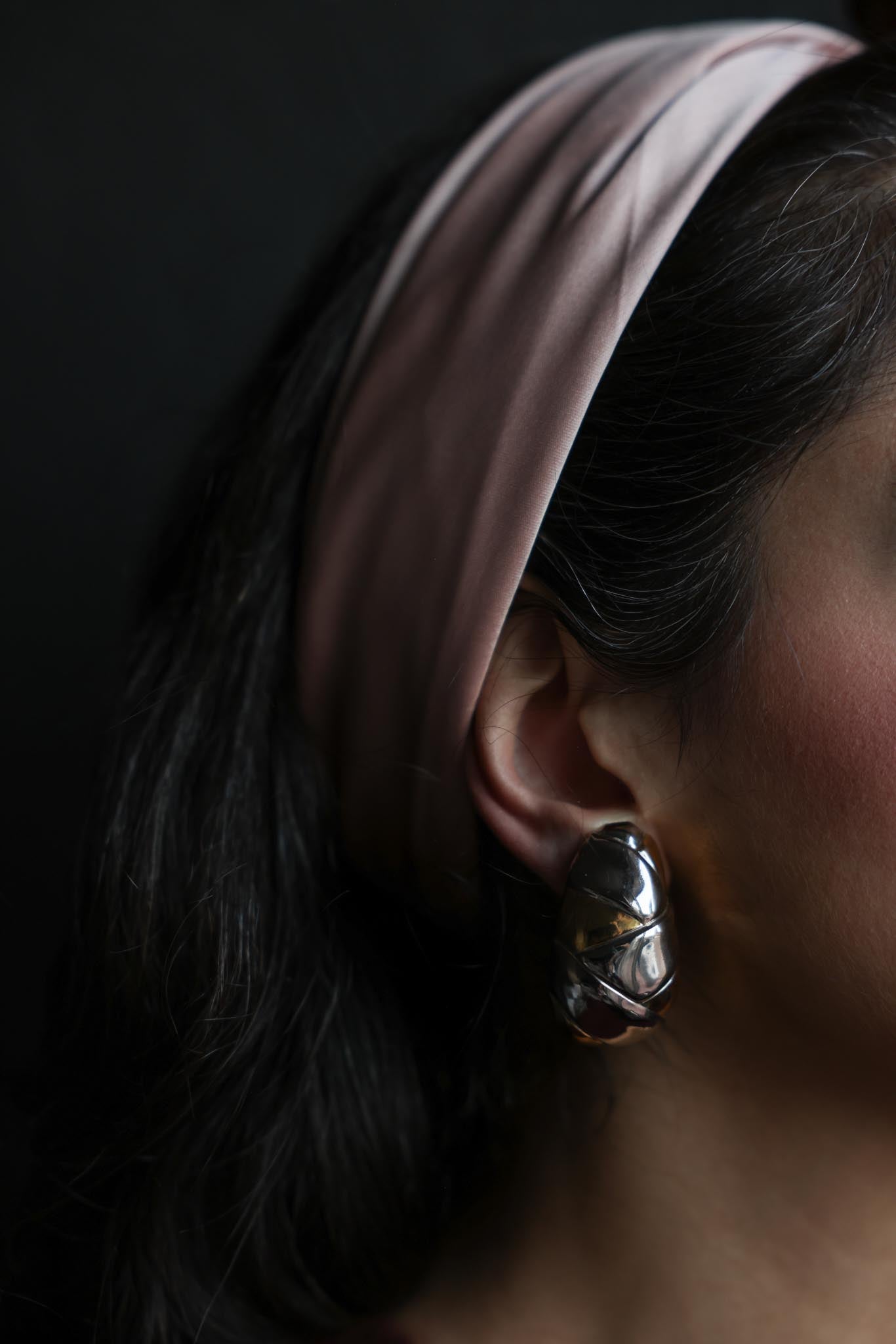 Two-Tone Sculptural Clip-On Earrings