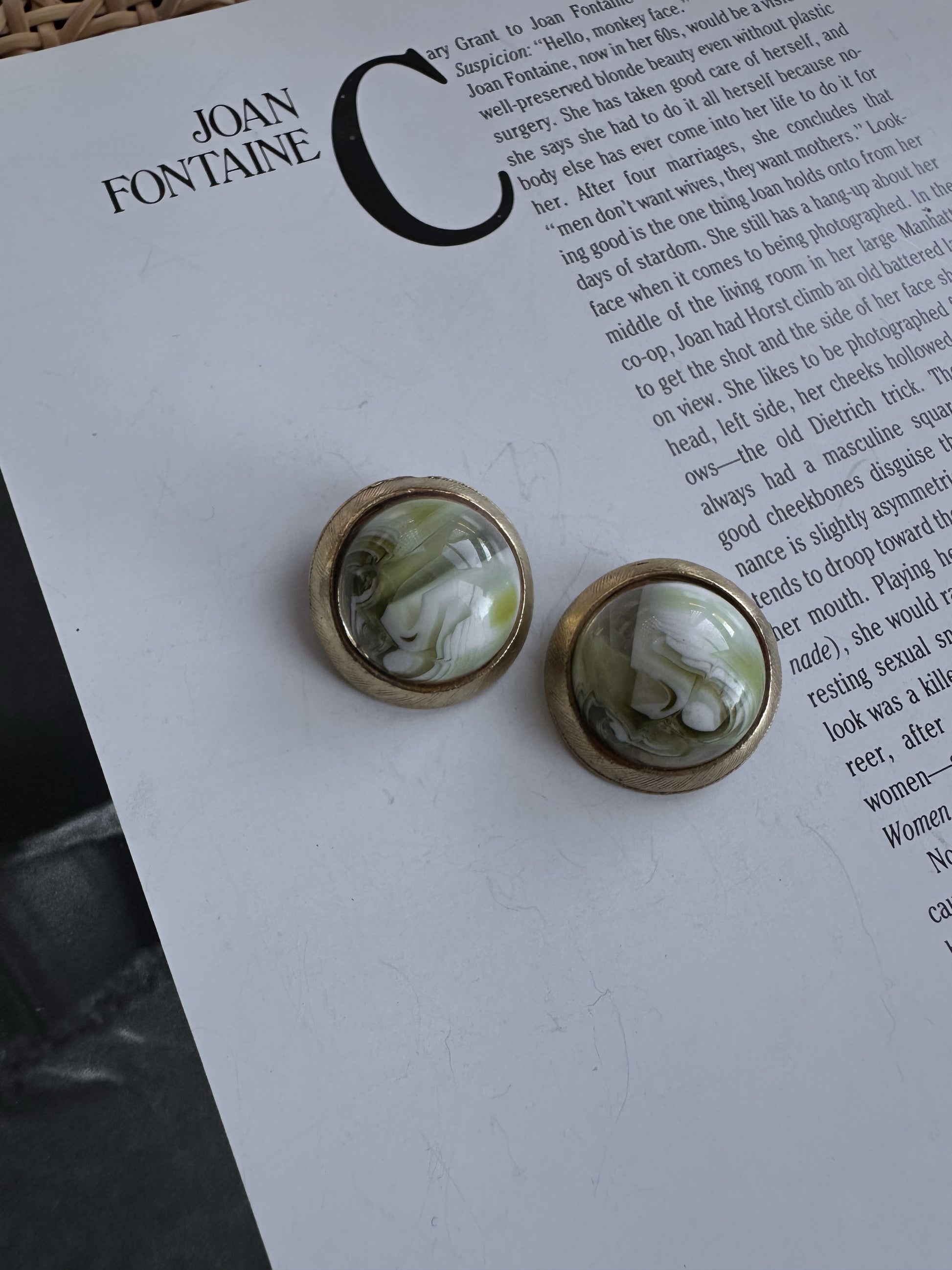 Marble Glass Earrings|Vintage Baazaar 