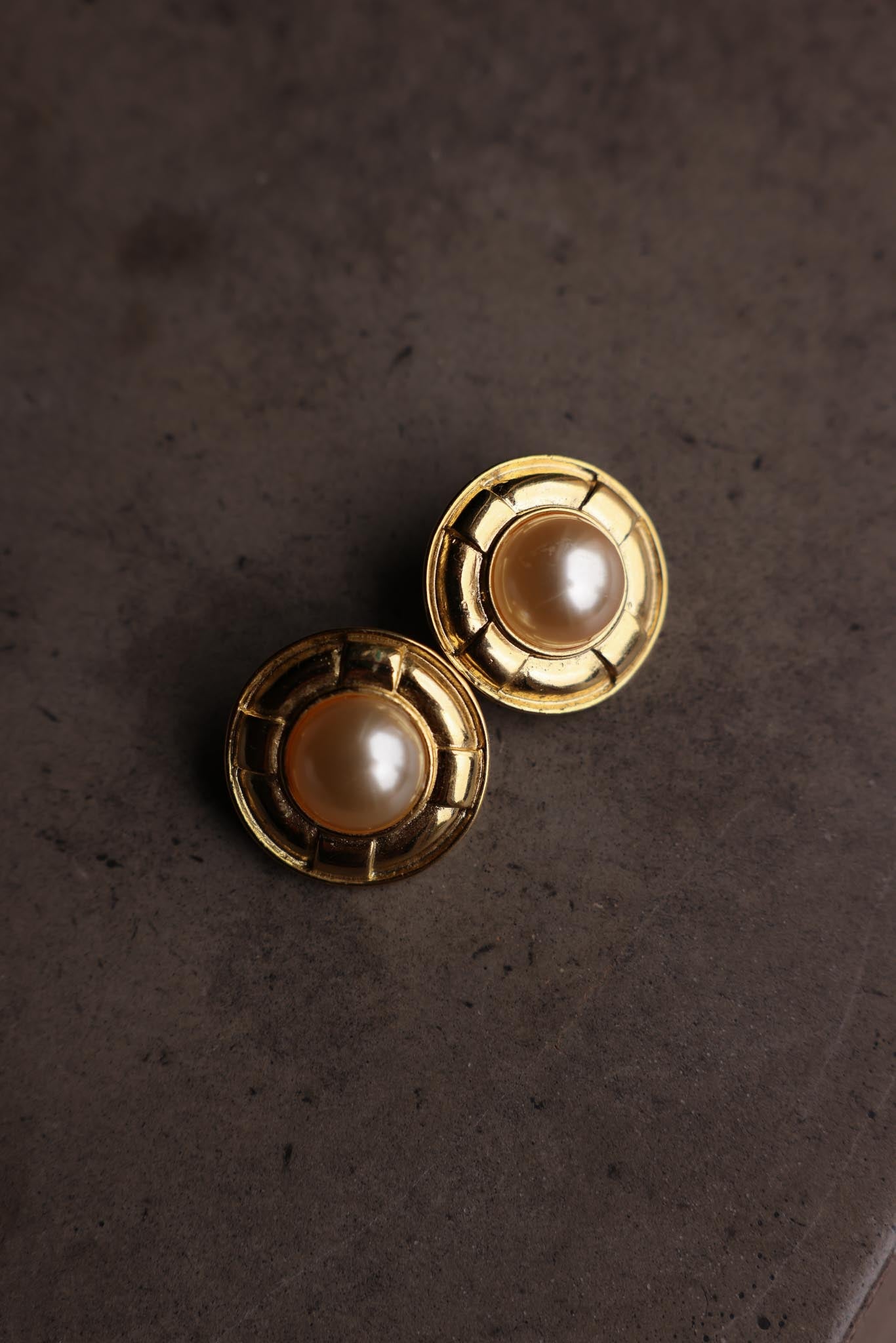 Gold-Tone Faux Pearl Clip-On Earrings