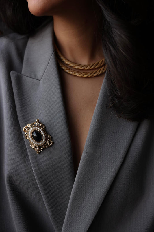 Trifari Gold Tone Rope Necklace|Vintage Baazaar 