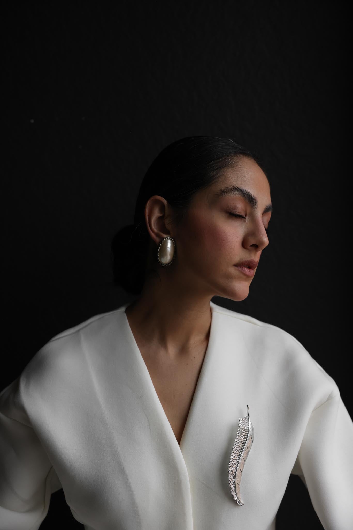 Oval Faux Pearl Clip-On Earrings