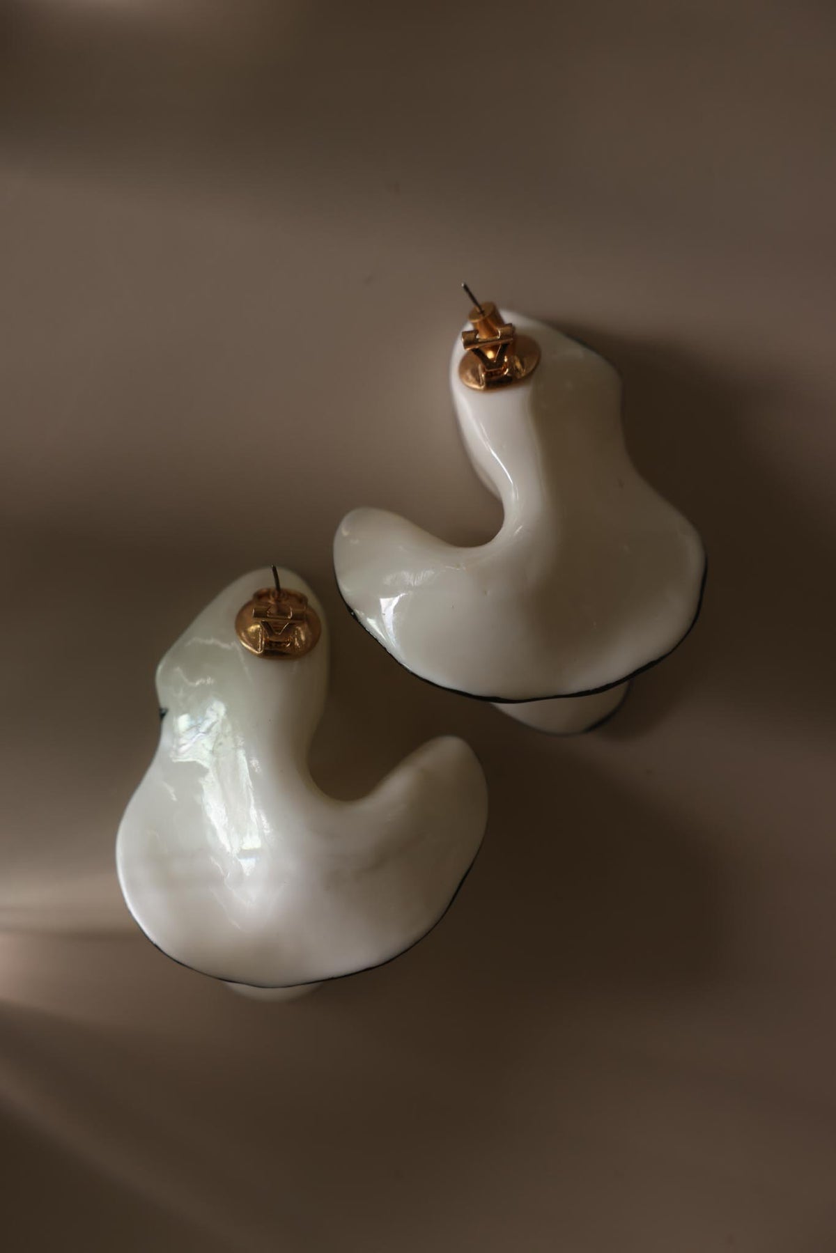 Oversized White Sculptural Statement Earrings