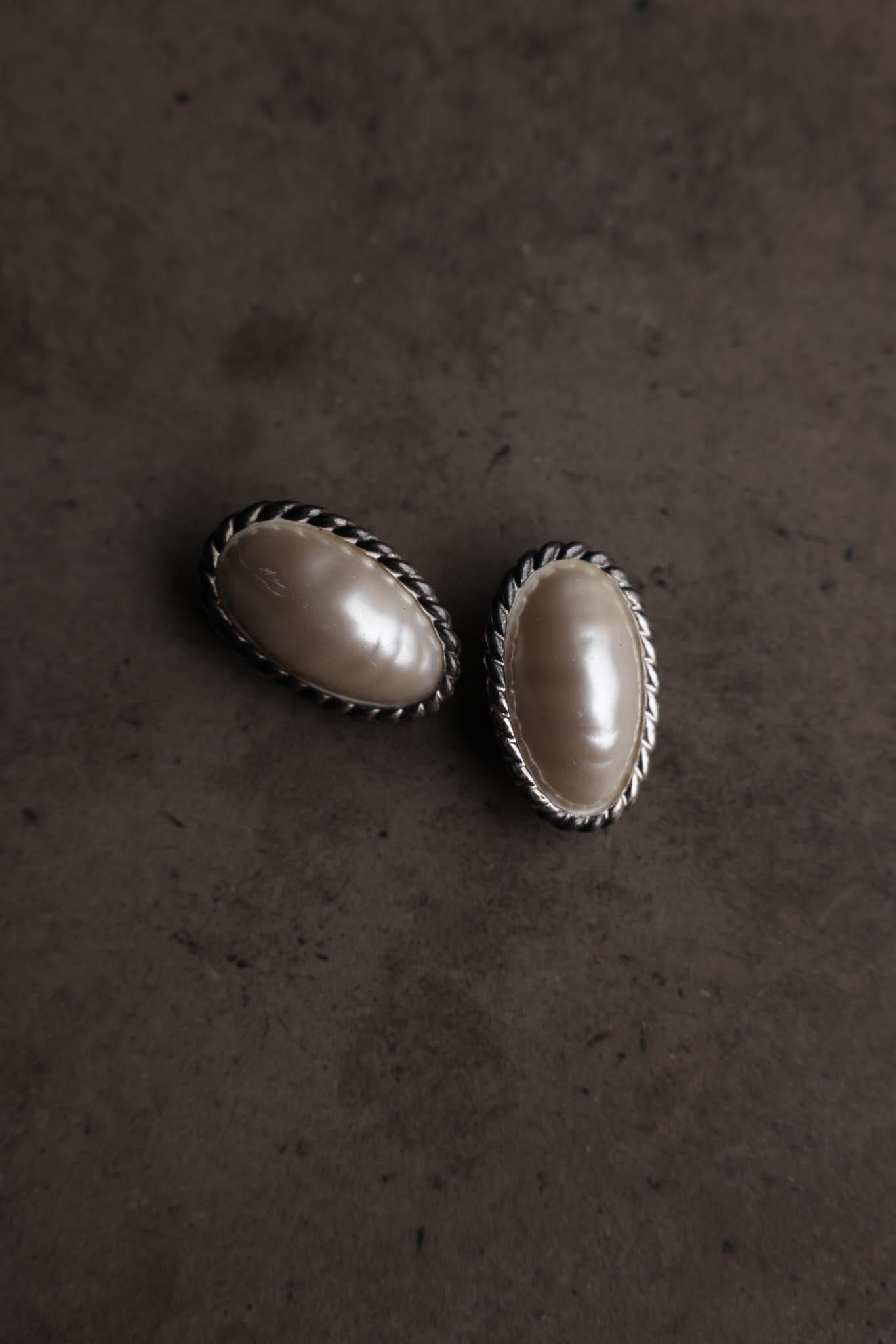 Oval Faux Pearl Clip-On Earrings