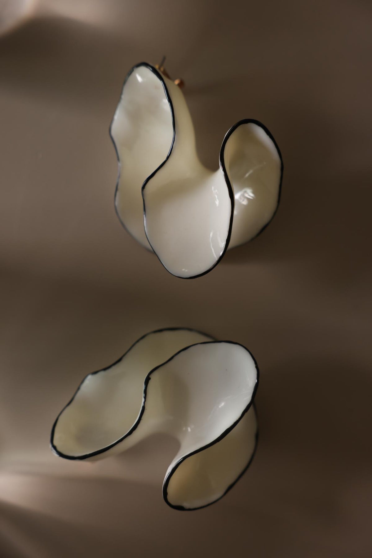 Oversized White Sculptural Statement Earrings