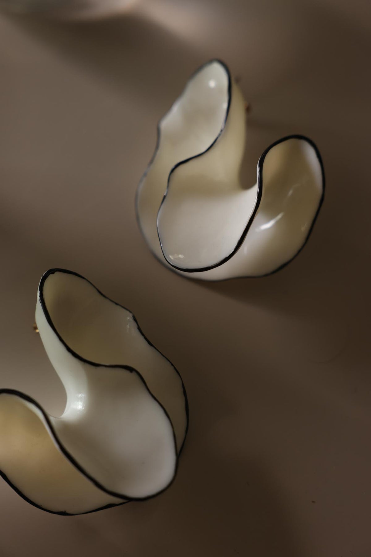 Oversized White Sculptural Statement Earrings
