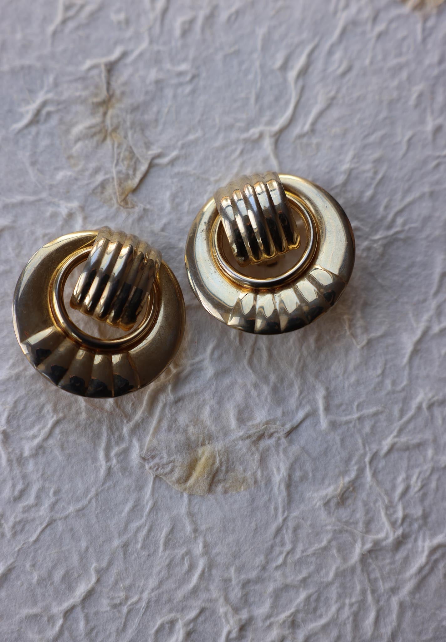 Golden Loop Clip-On Earrings|Vintage Baazaar 