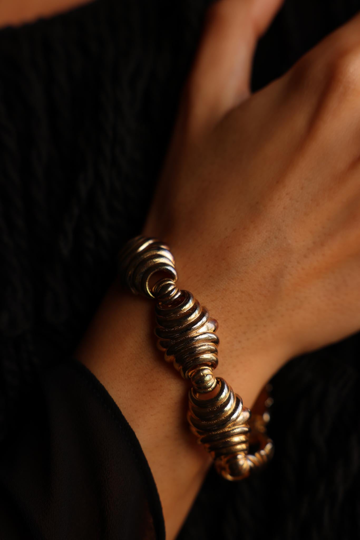 Golden Ripple Bracelet|Vintage Baazaar 