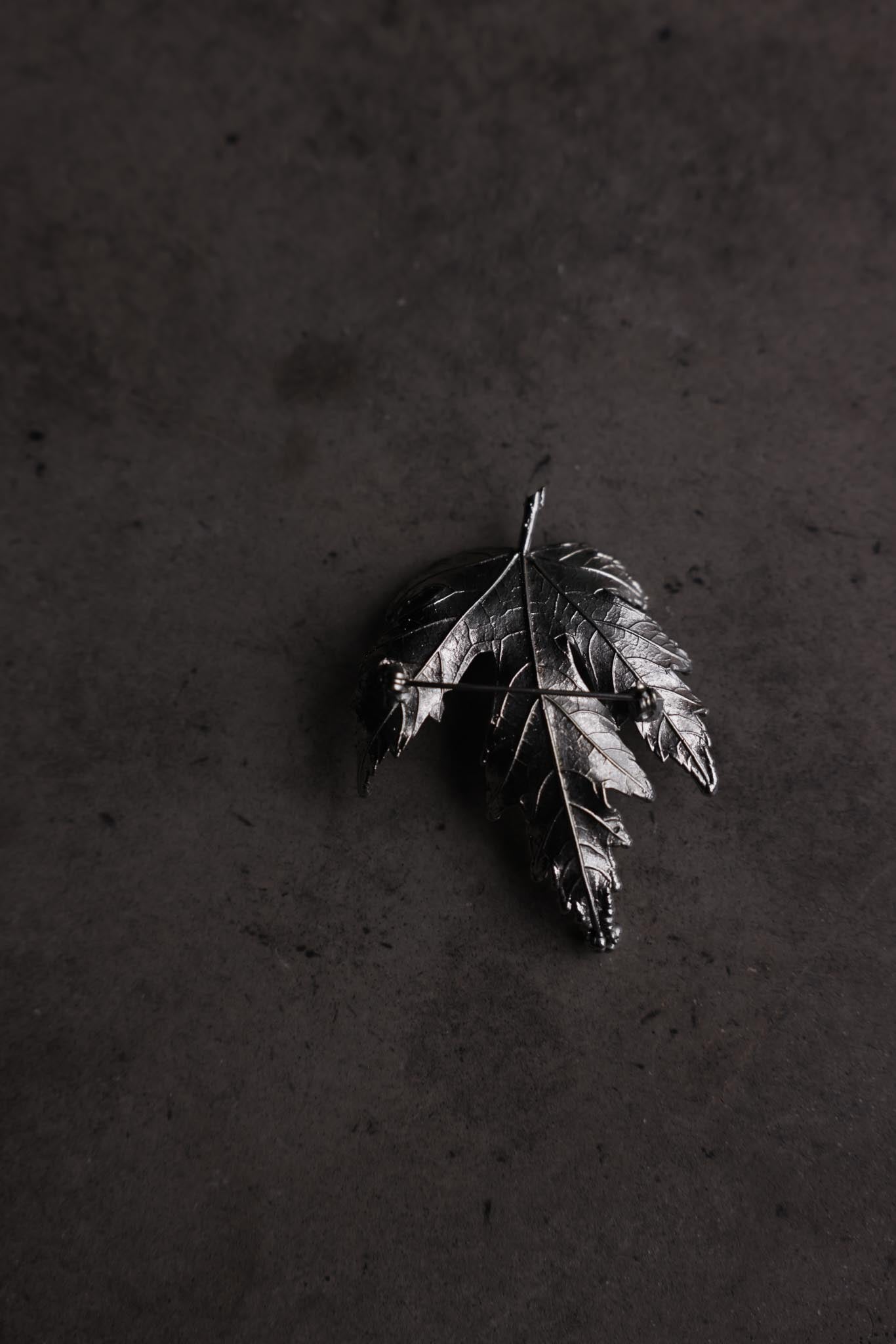 Silver-Tone Leaf Brooch