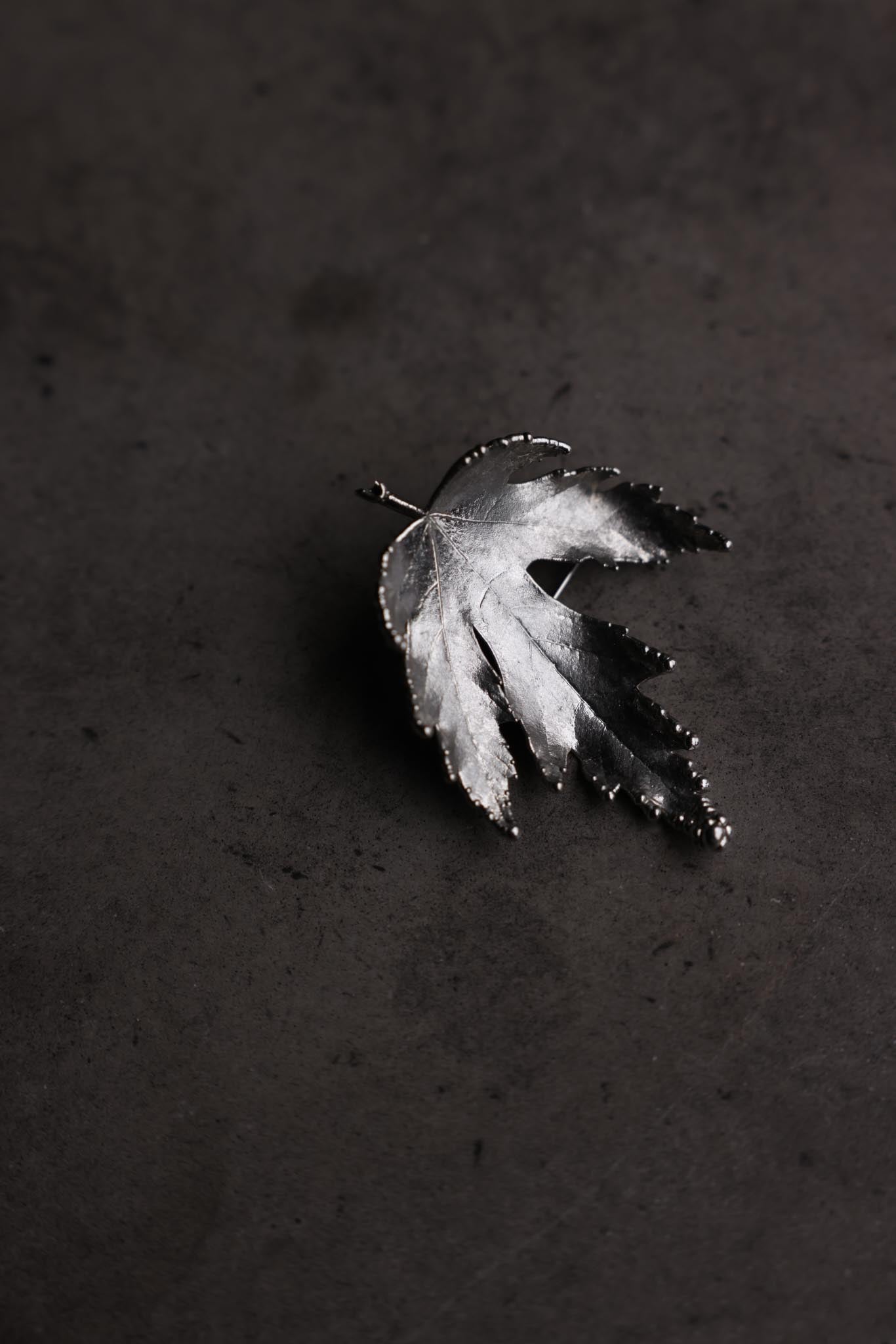 Silver-Tone Leaf Brooch