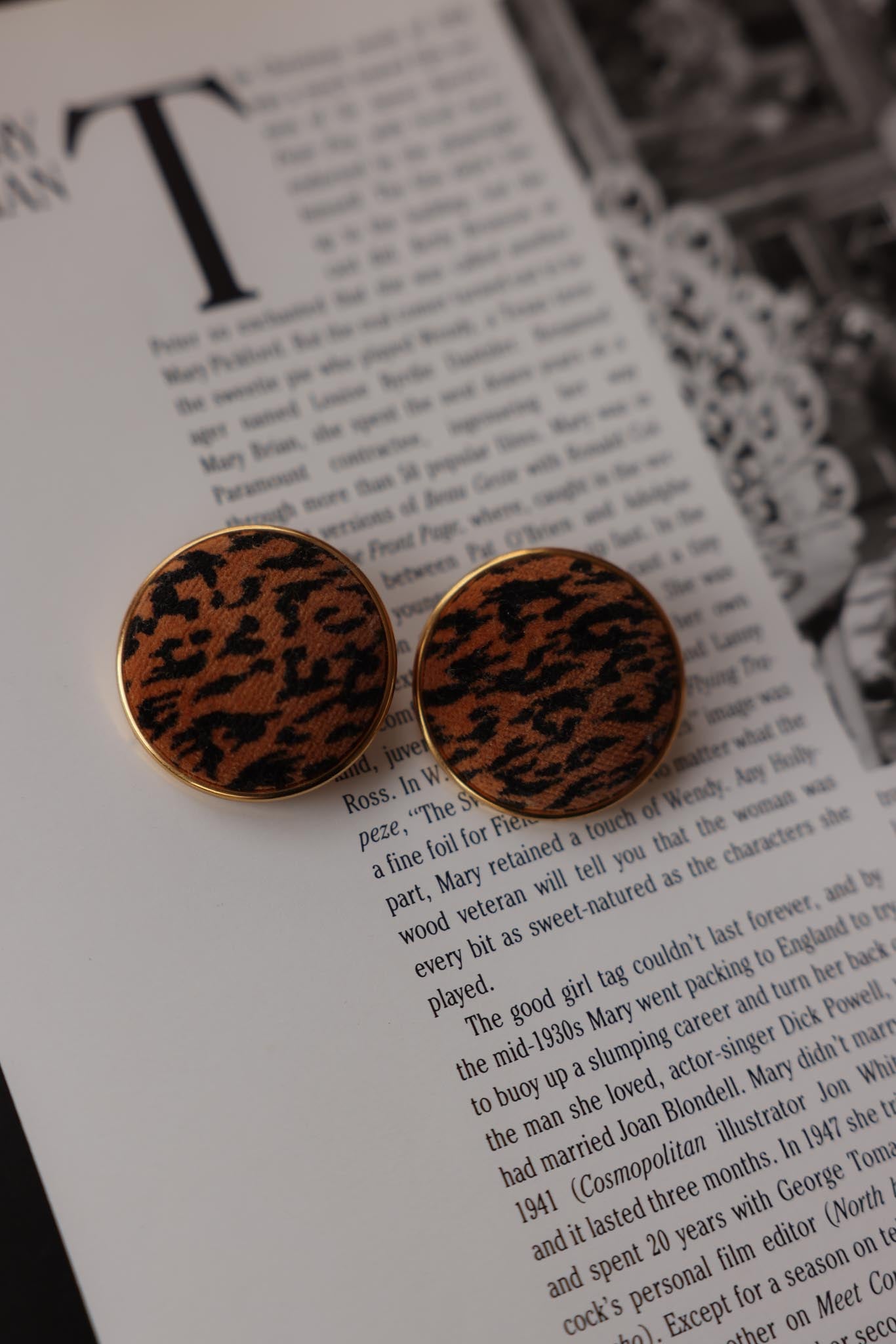 Suede Leopard Earrings|Vintage Baazaar 