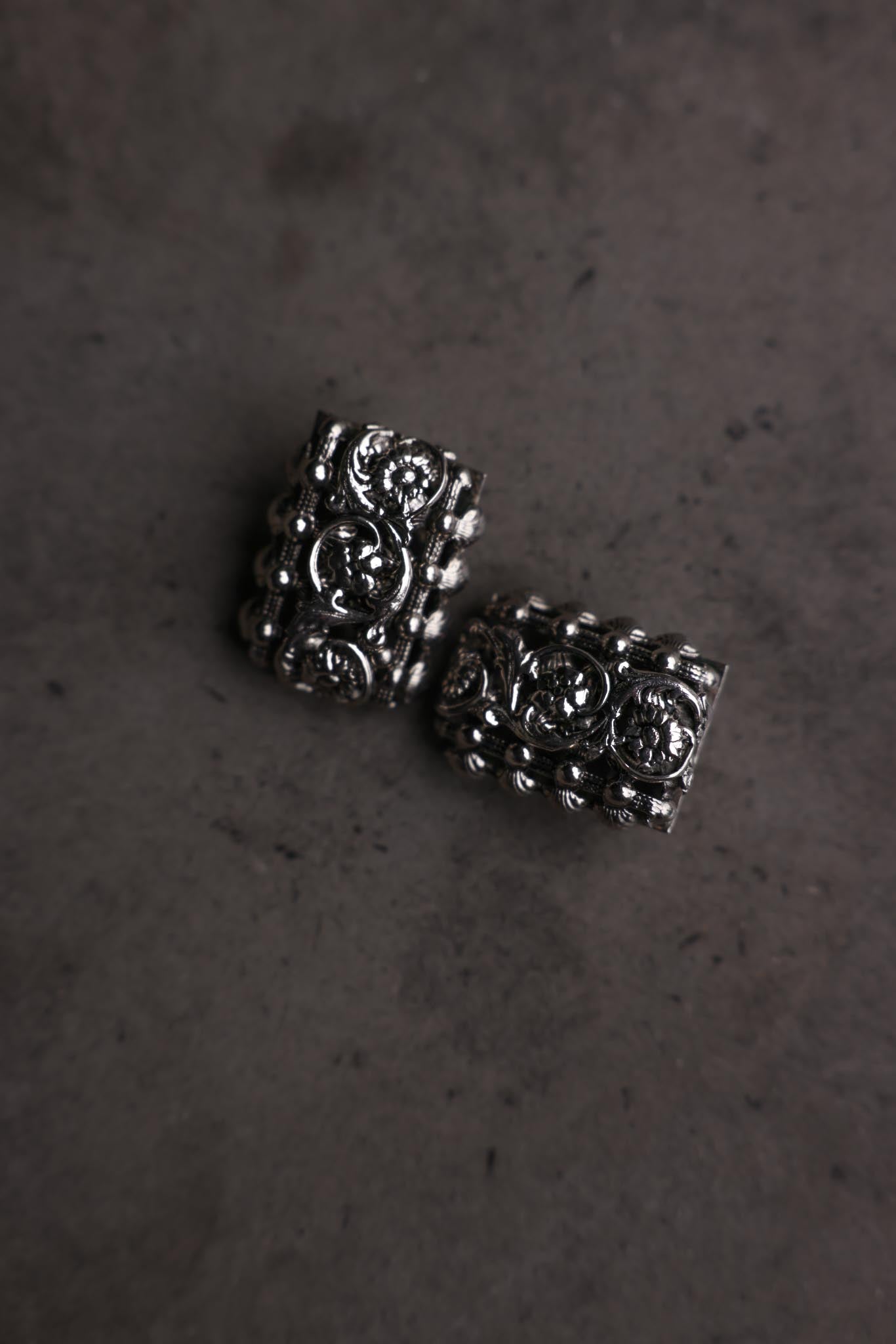 Silver-Tone Ornate Clip-On Earrings