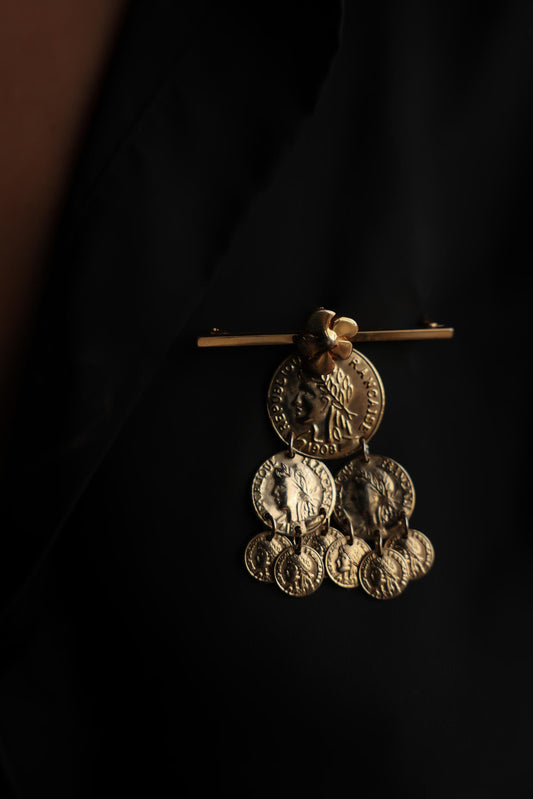 Vintage Coin Charm Brooch|Vintage Baazaar 