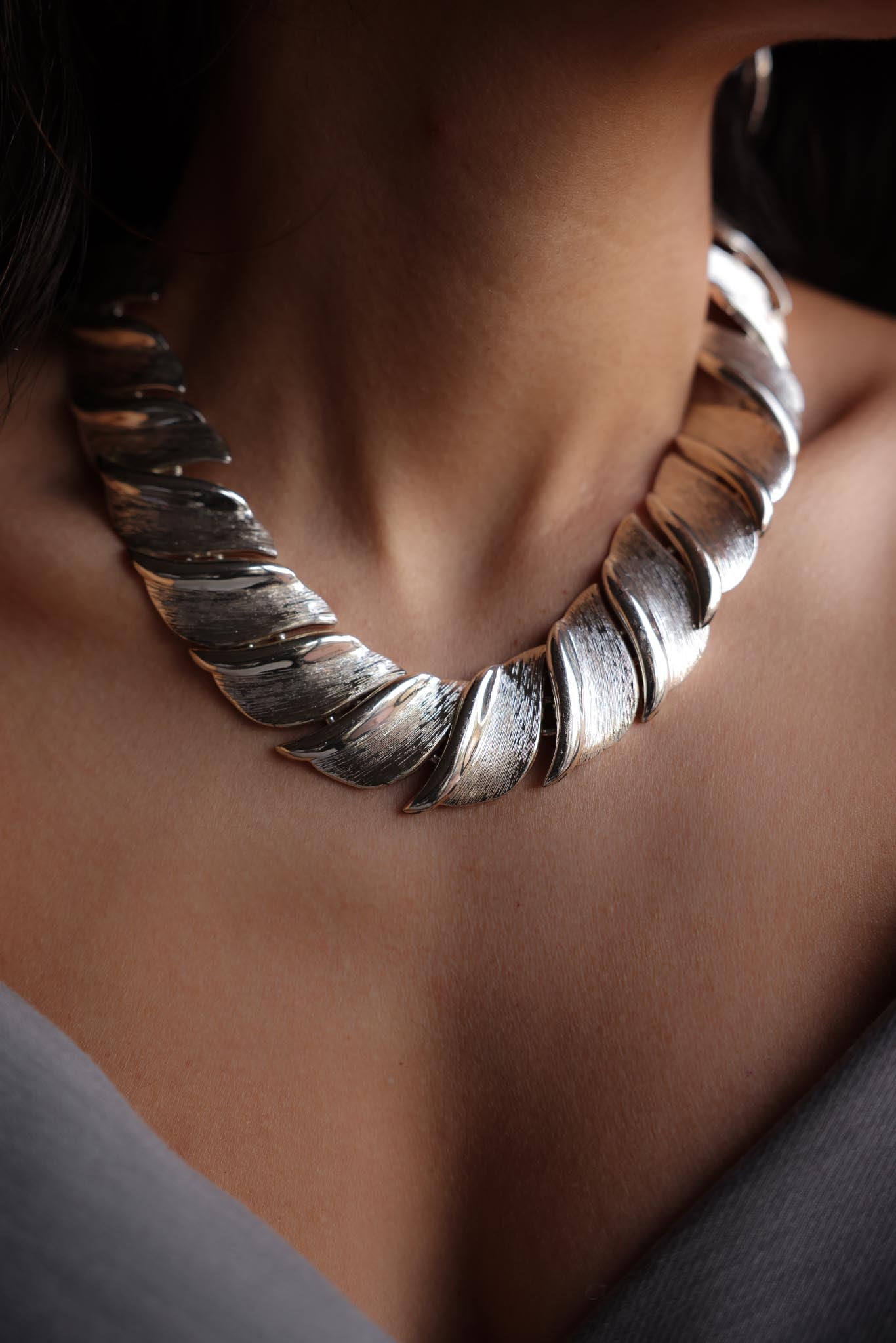Napier Silver-Tone Statement Necklace|Vintage Baazaar 