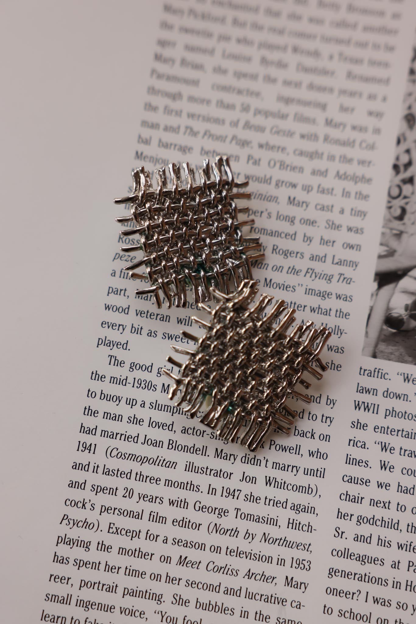 Silver Tone Woven Earrings|Vintage Baazaar 