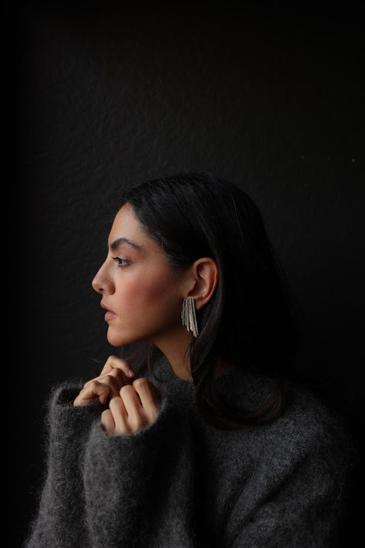 Silver Textured Earrings|Vintage Baazaar 