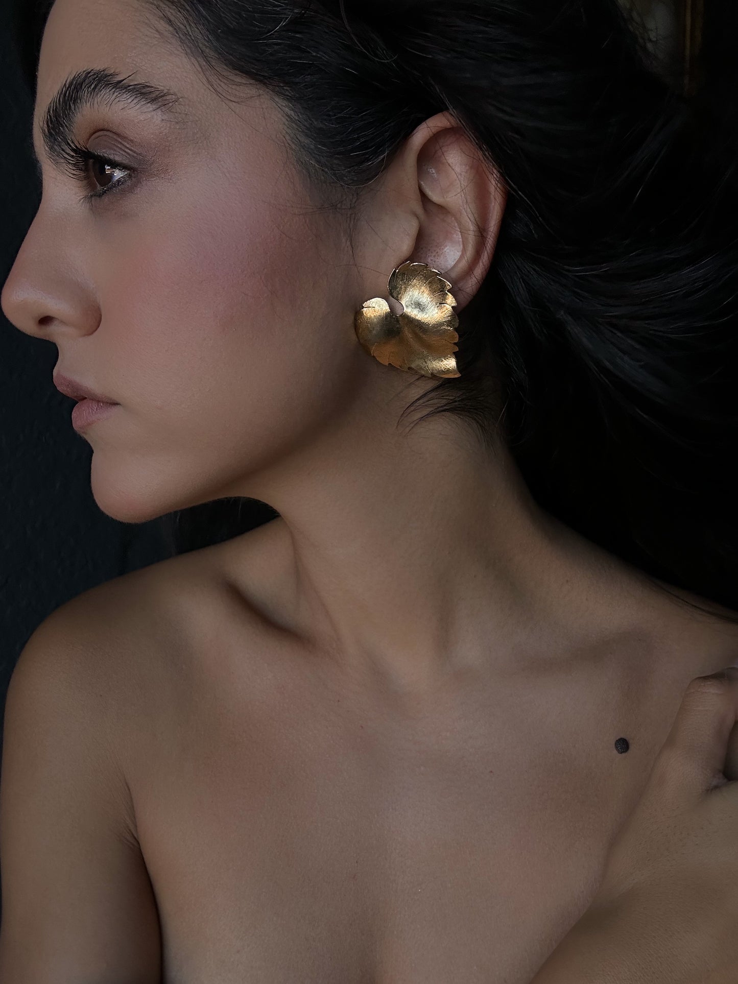 Gold Petal Blossom Earrings|Vintage Baazaar 