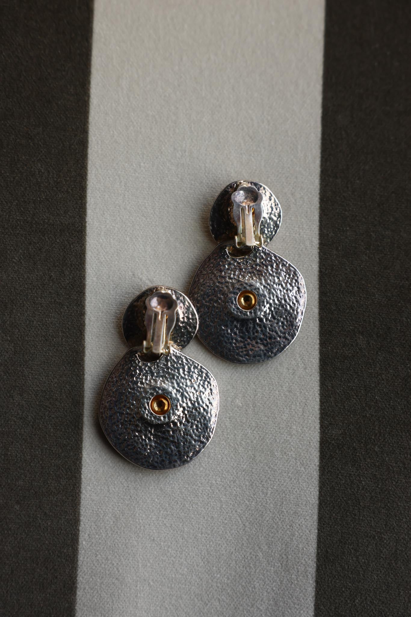 Two-Tone Sculptural Clip-On Earrings
