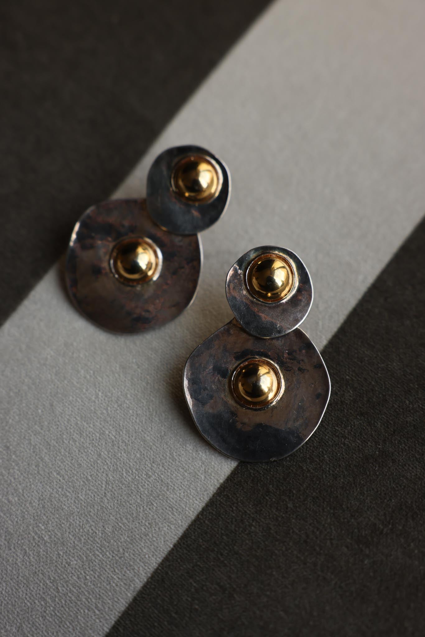 Two-Tone Sculptural Clip-On Earrings