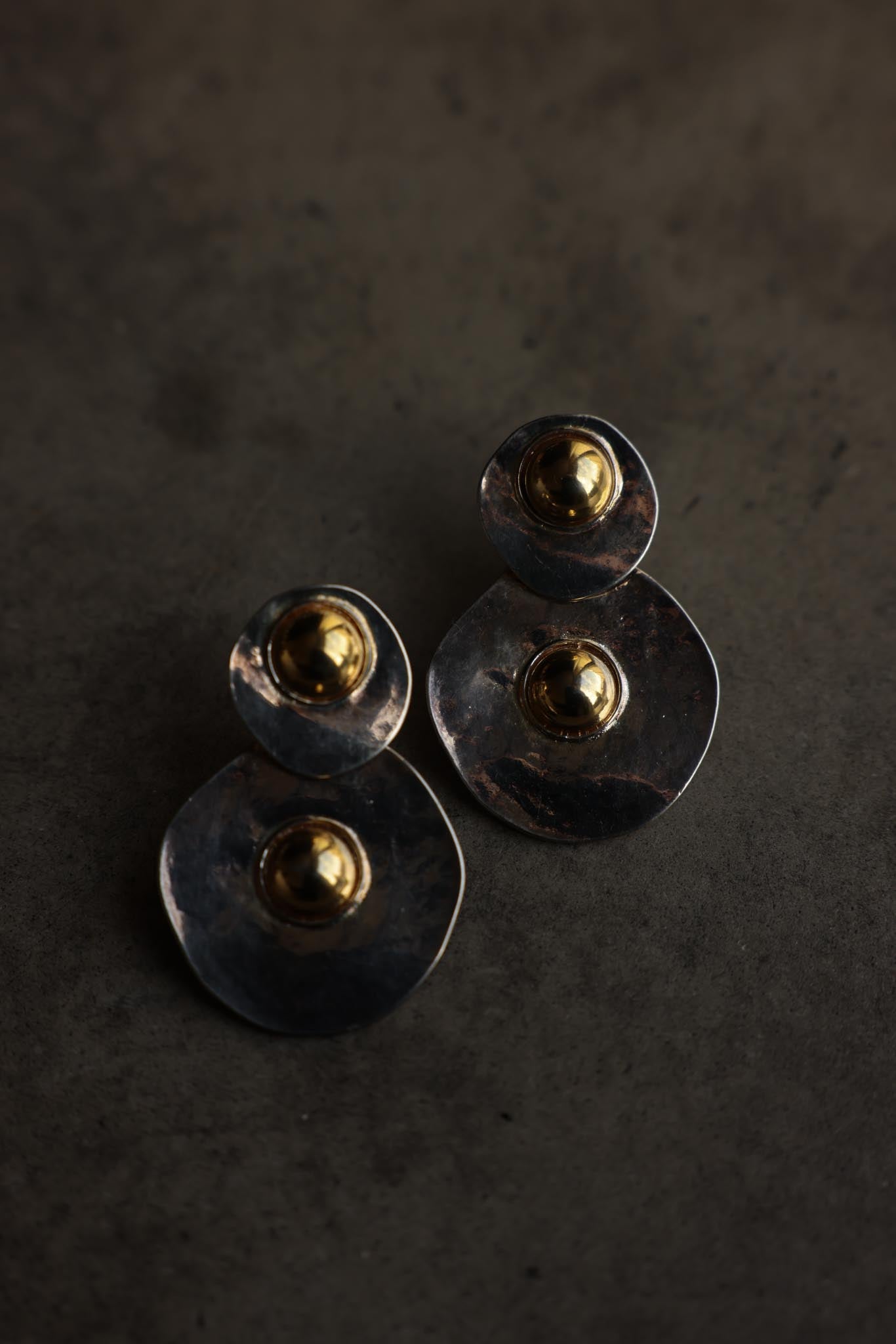 Two-Tone Sculptural Clip-On Earrings