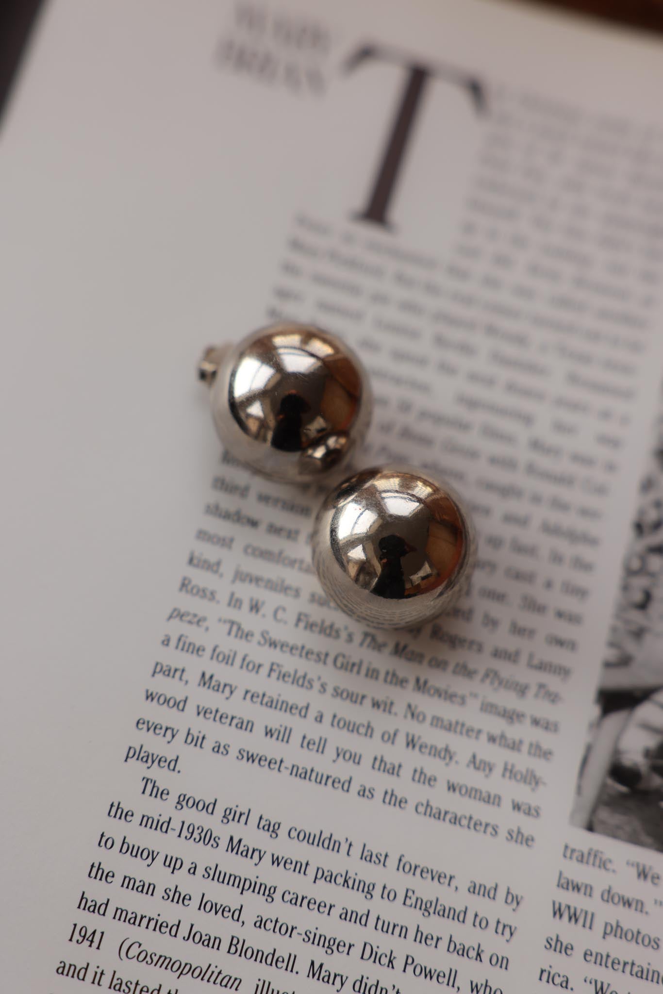 Classic Silver Dome Clip-On Earrings|Vintage Baazaar 