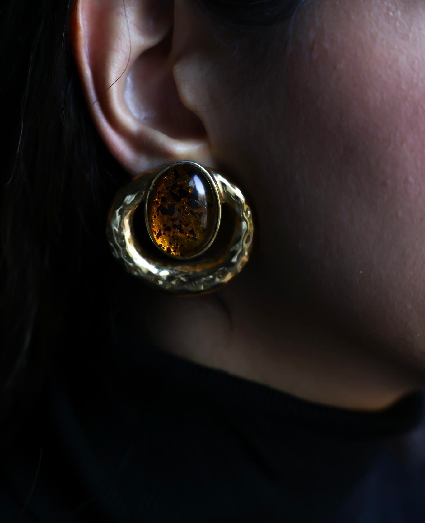 Golden Amber Glow Earrings|Vintage Baazaar 